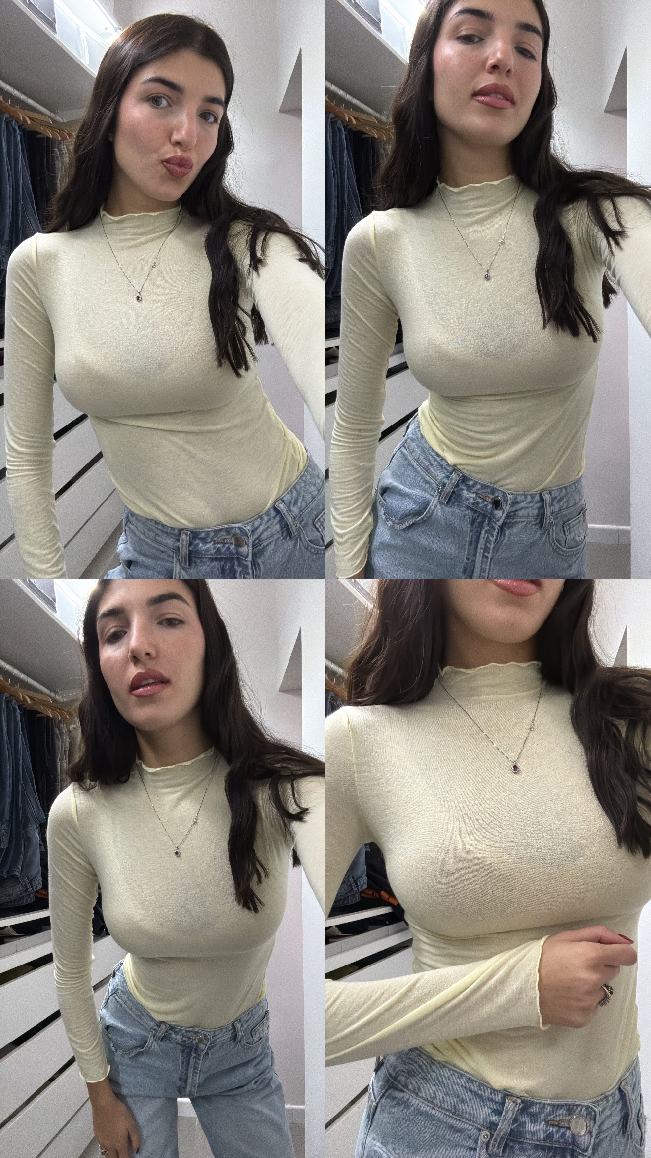 Maglia misto cachemire gialla