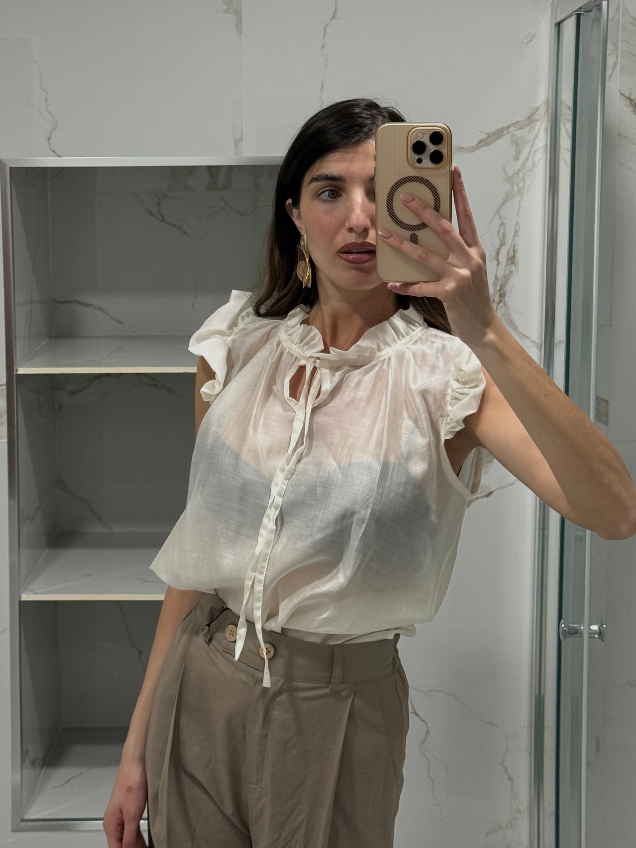 Blusa organza e ruches - LadyB Shop Online