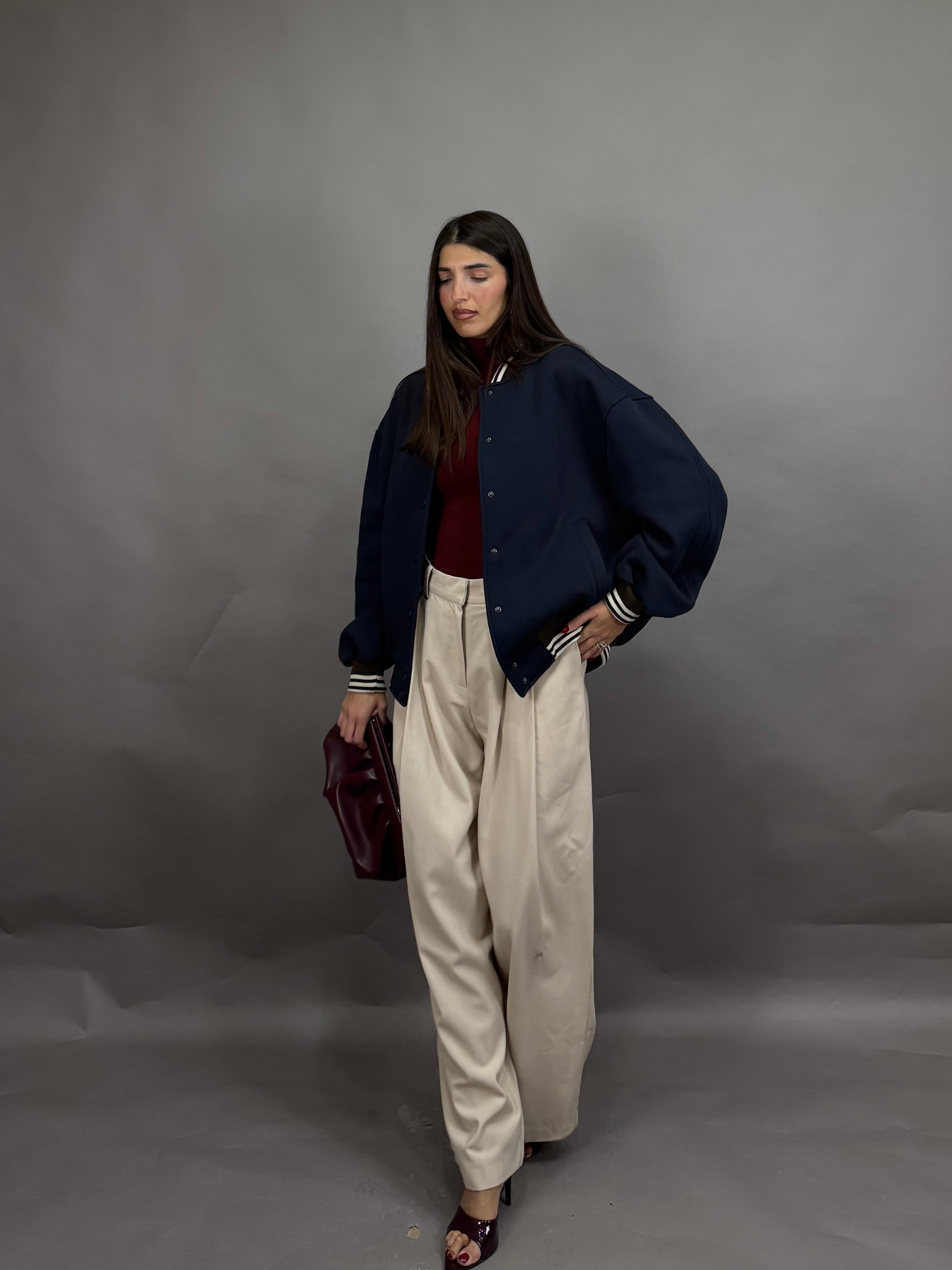 Pantalone classico lumina beige