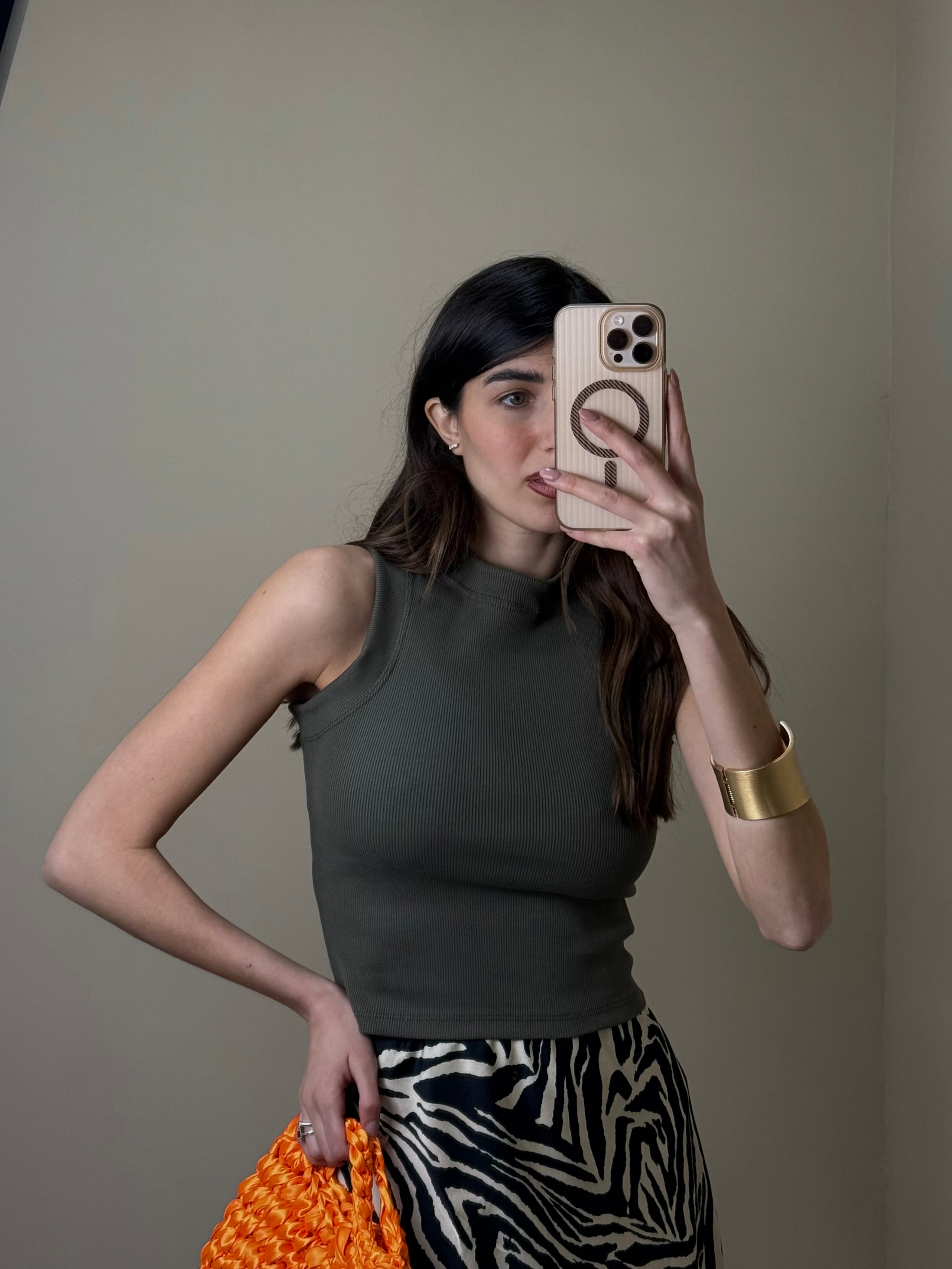 Canotta cotone verde - LadyB Shop Online