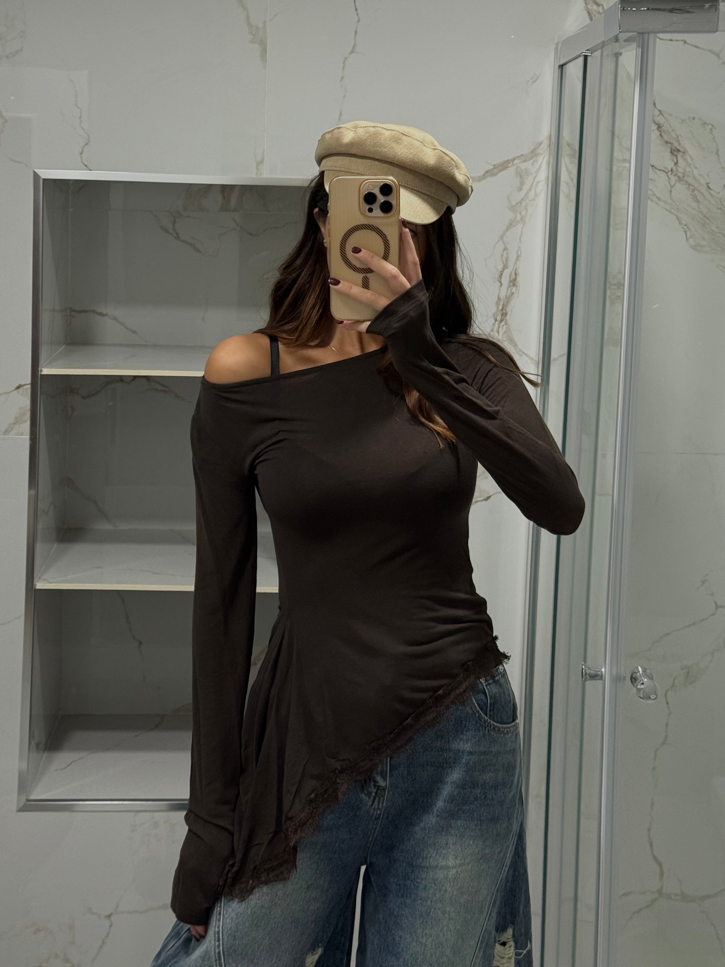 Maglia cachemire lumina marrone