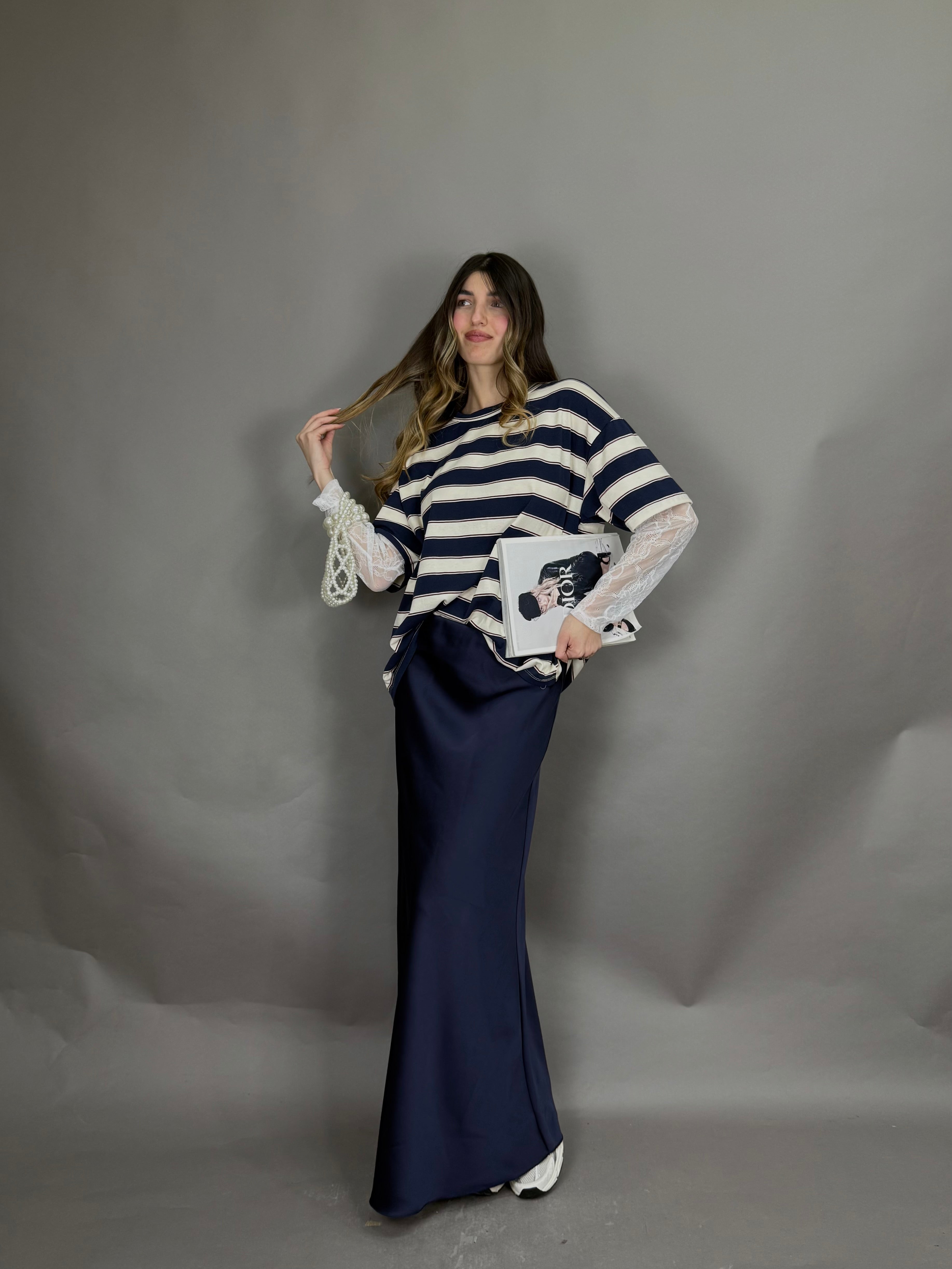 Gonna seta blu - LadyB Shop Online