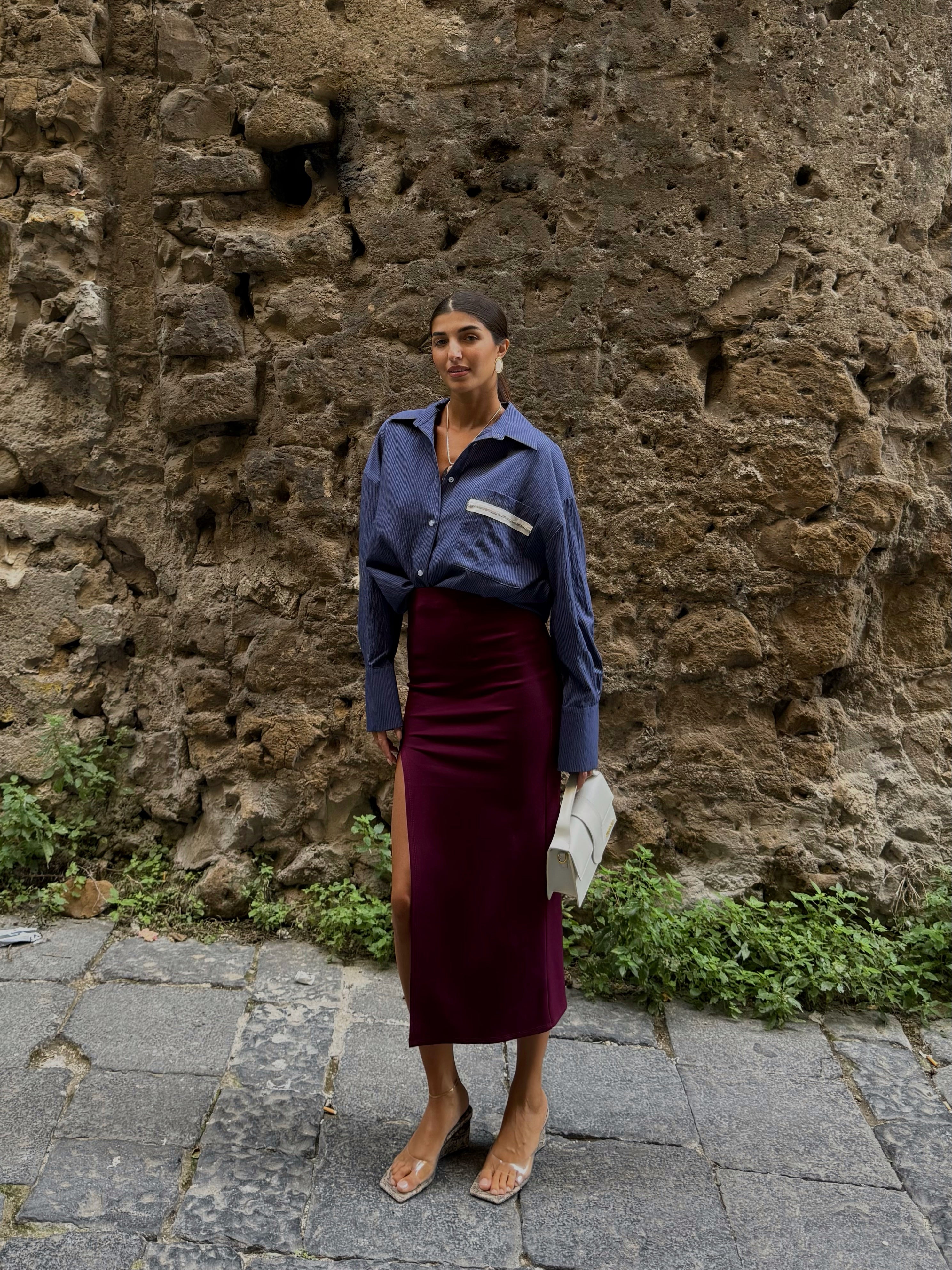 Gonna midi bordeaux - LadyB Shop Online