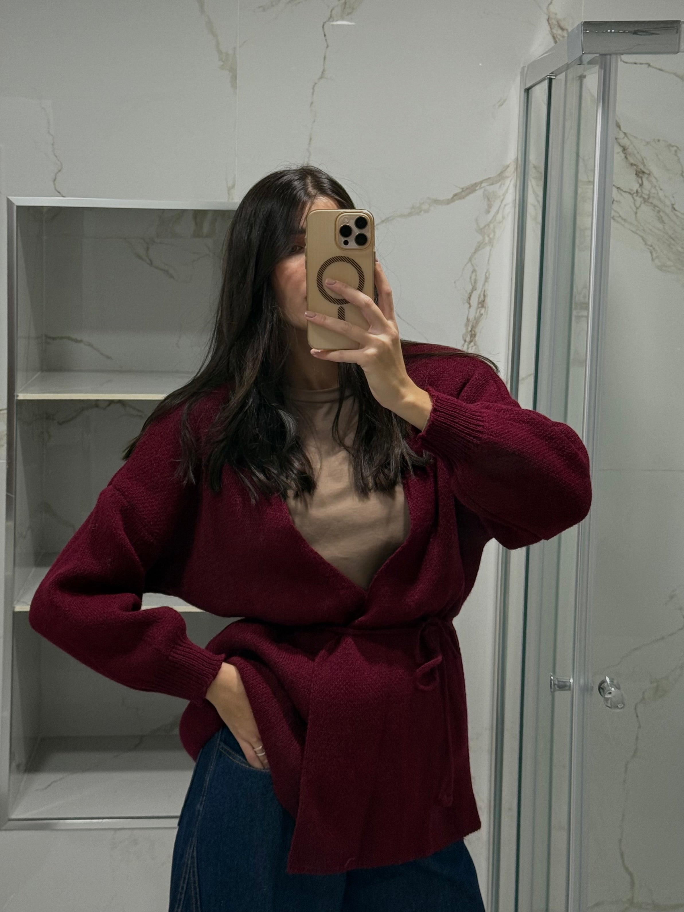 Cardigan Elisa bordeaux