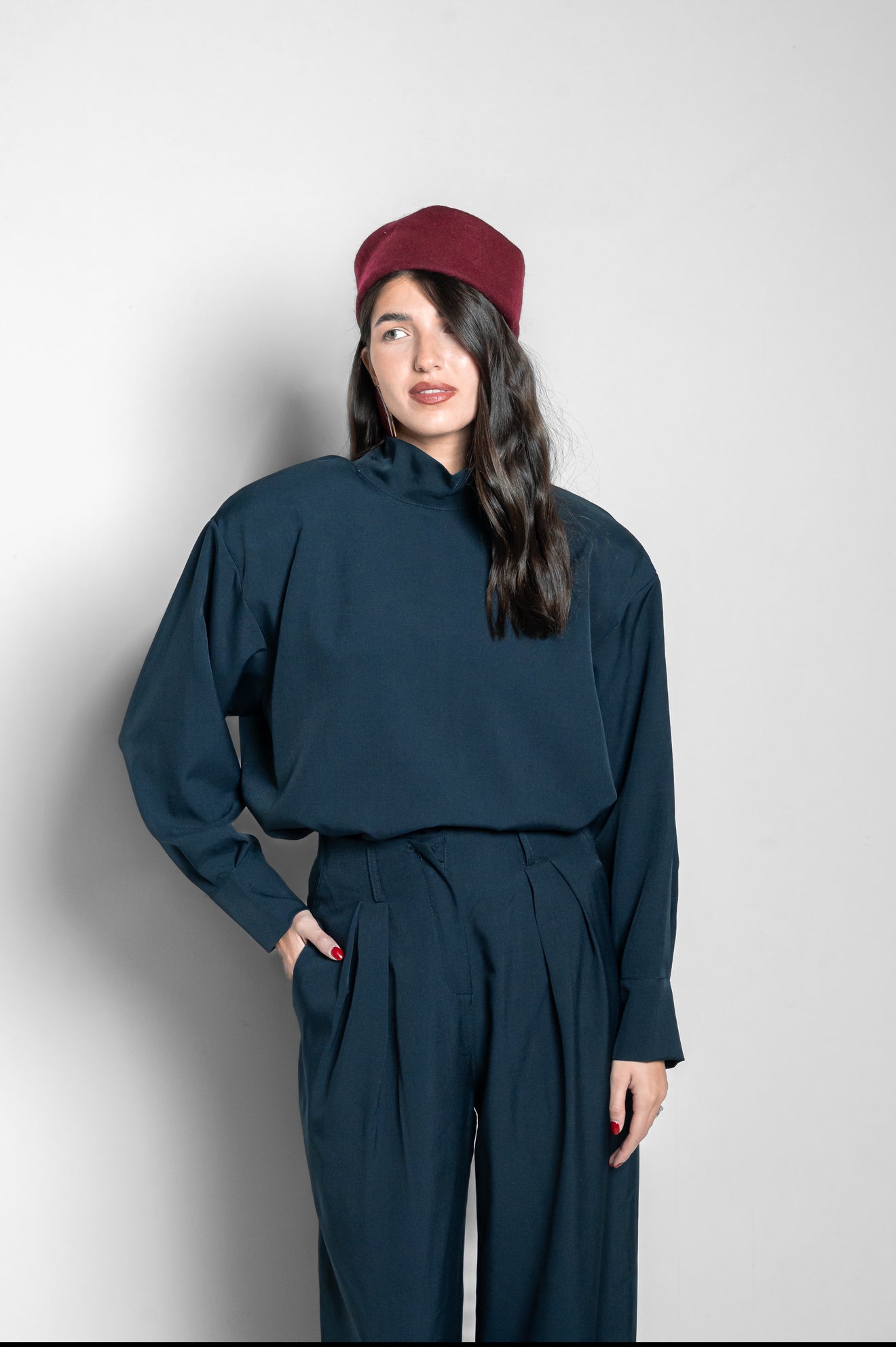 Blusa spallina blu