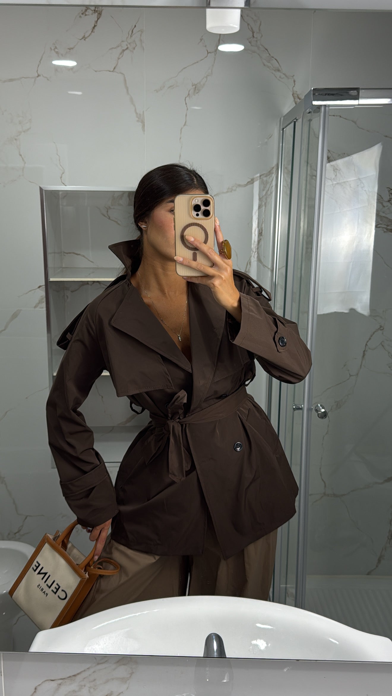 Trench barber marrone