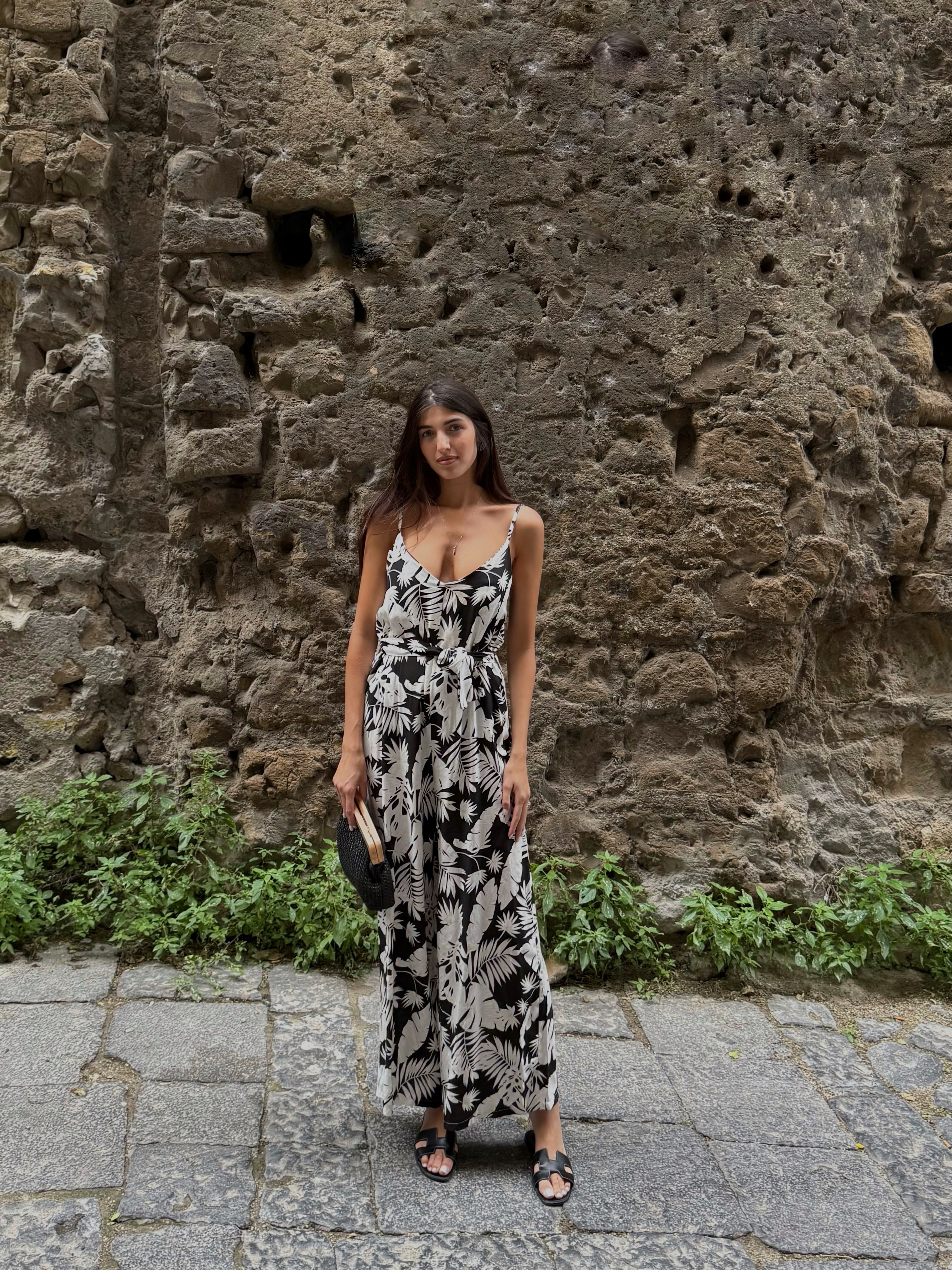 Jumpsuite foglia nero - LadyB Shop Online