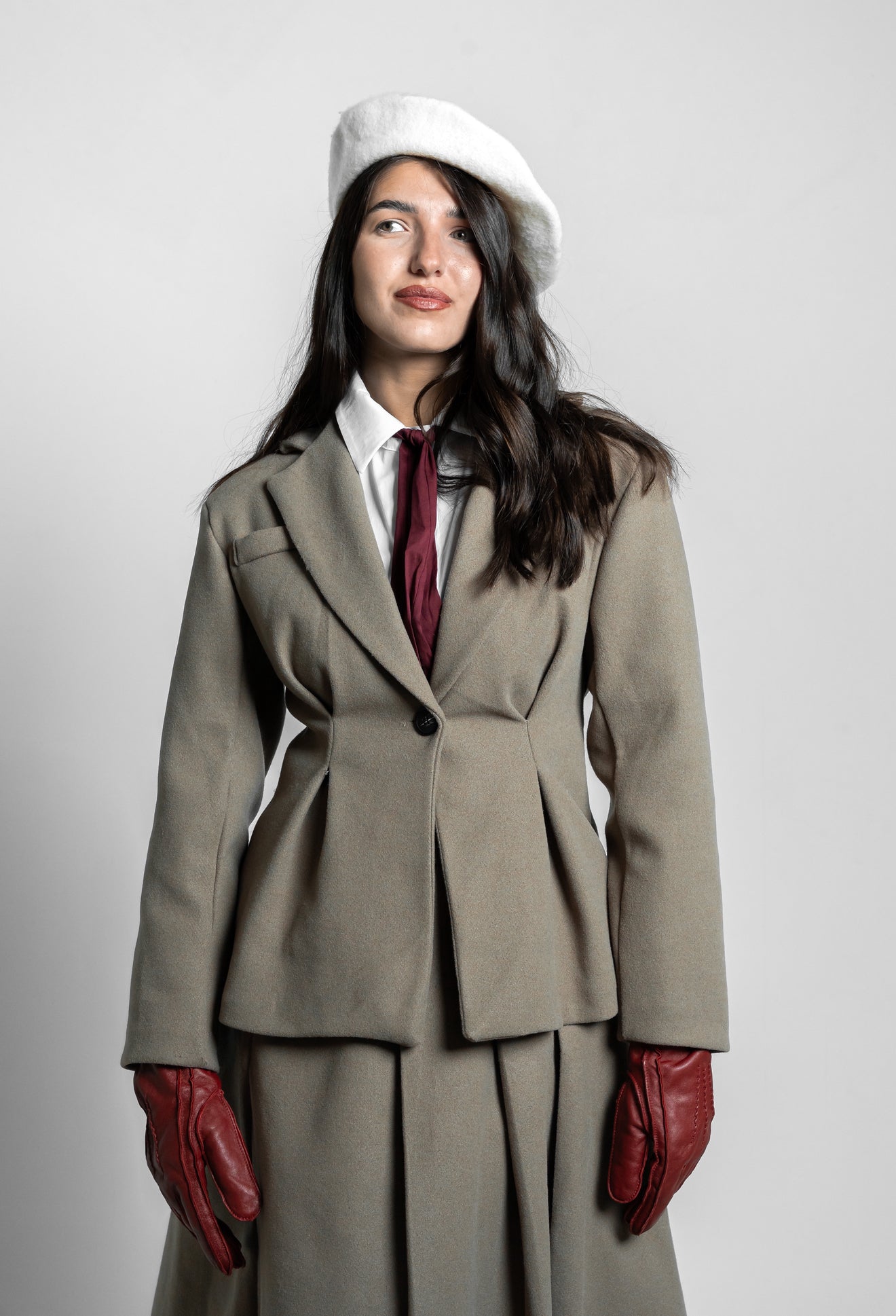 Blazer panno fango
