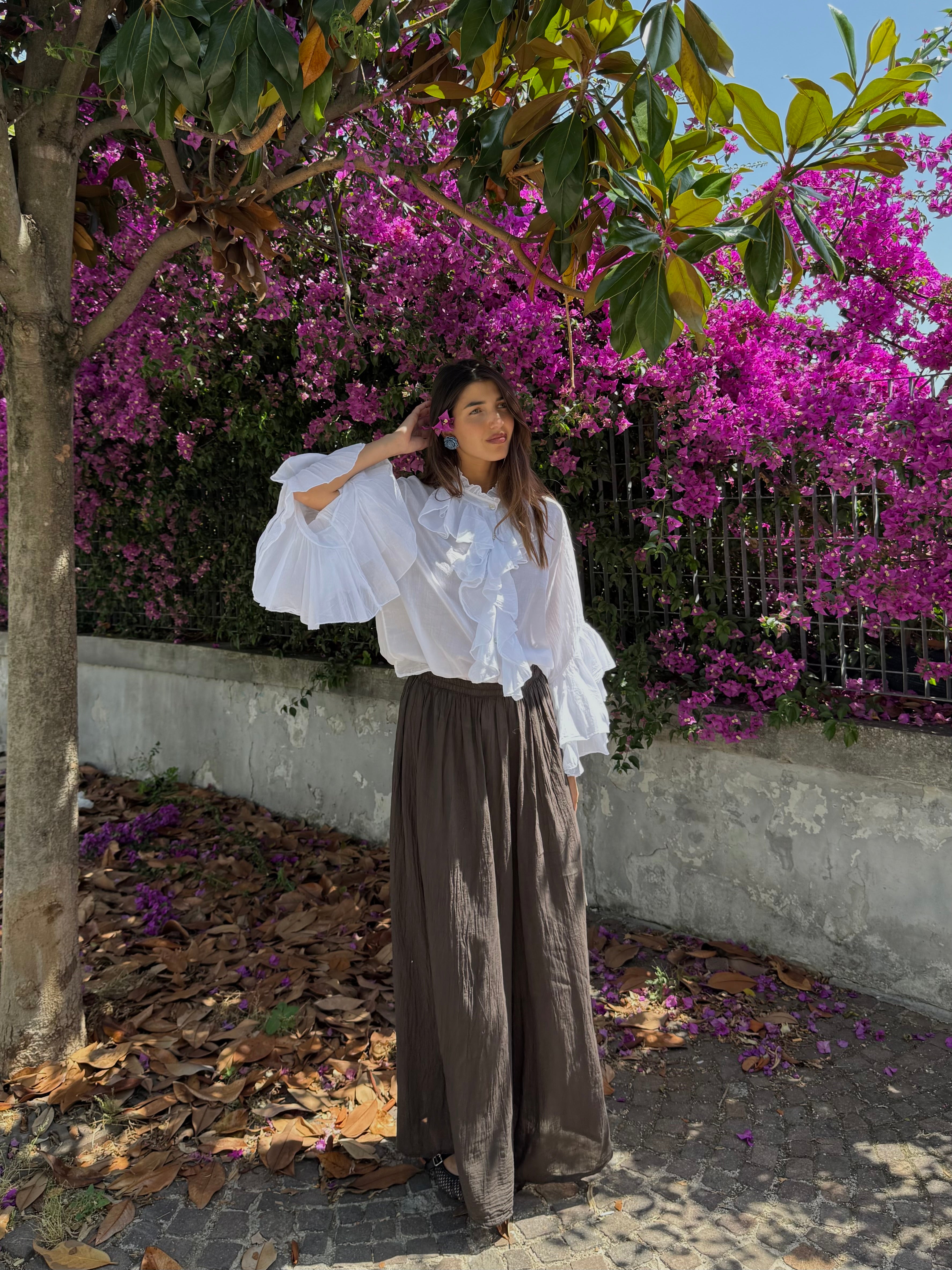 Pantalone cotone marrone - LadyB Shop Online