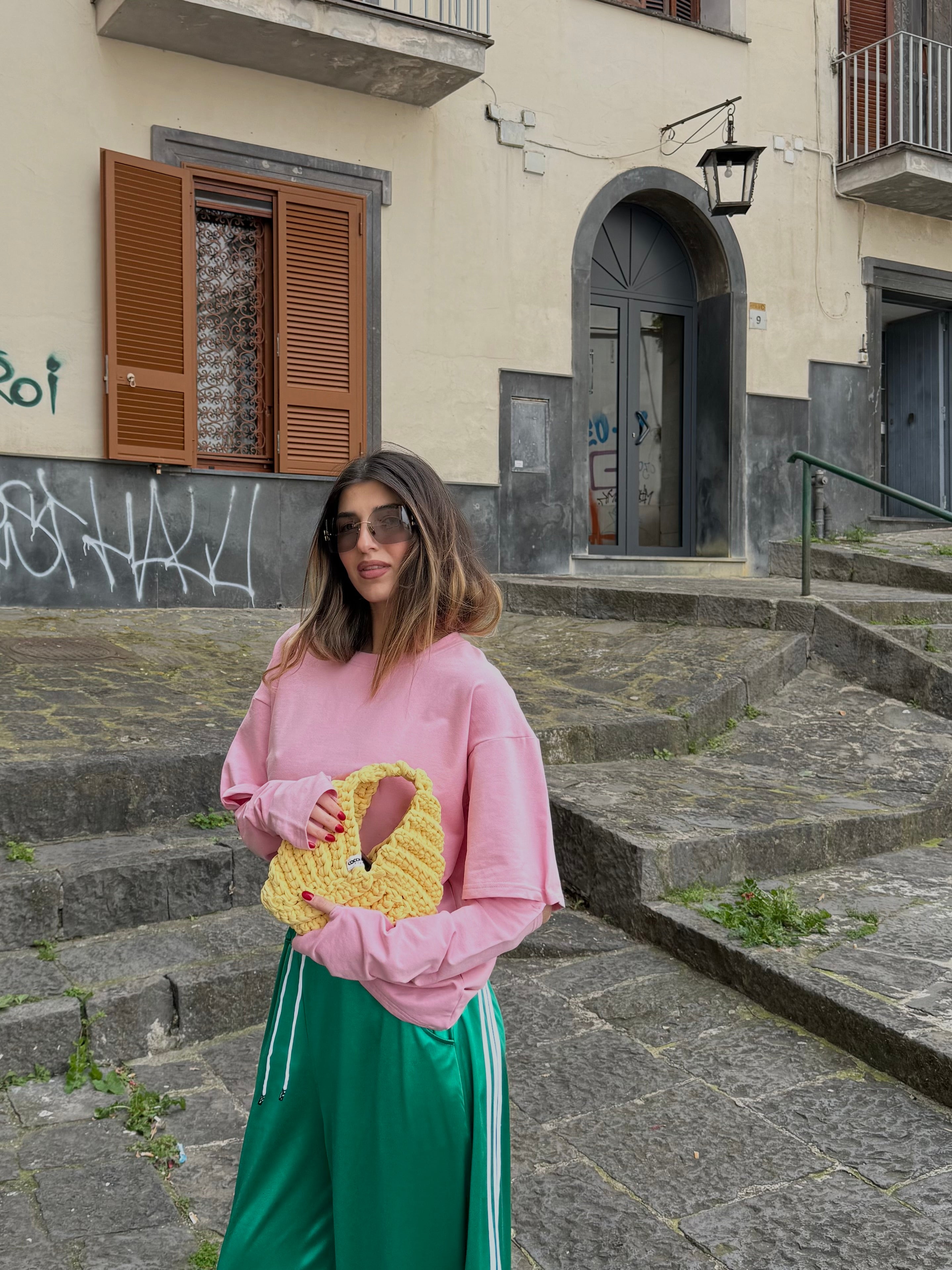 Maglia manicotti rosa - LadyB Shop Online