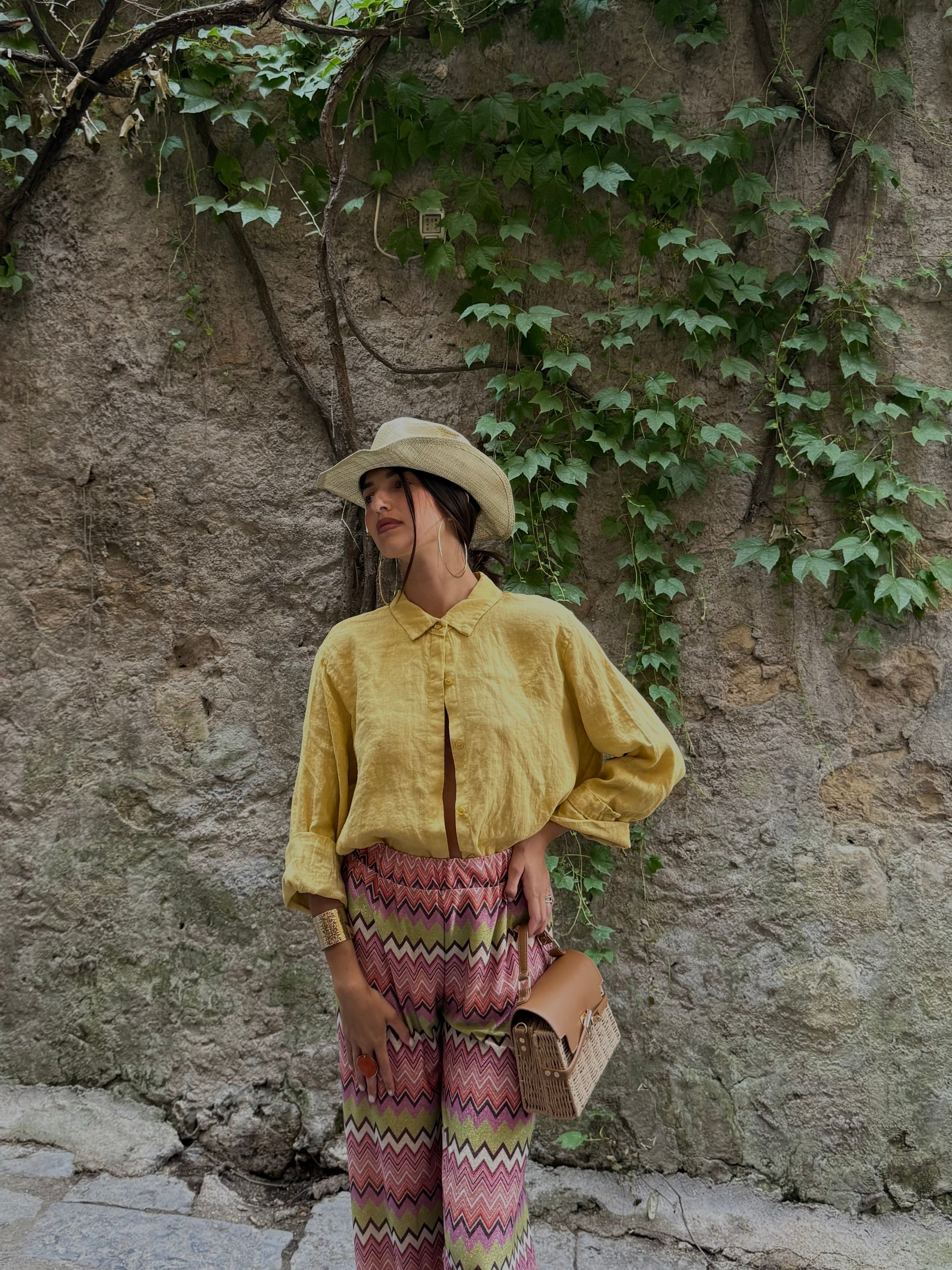 Camicia lino senape - LadyB Shop Online