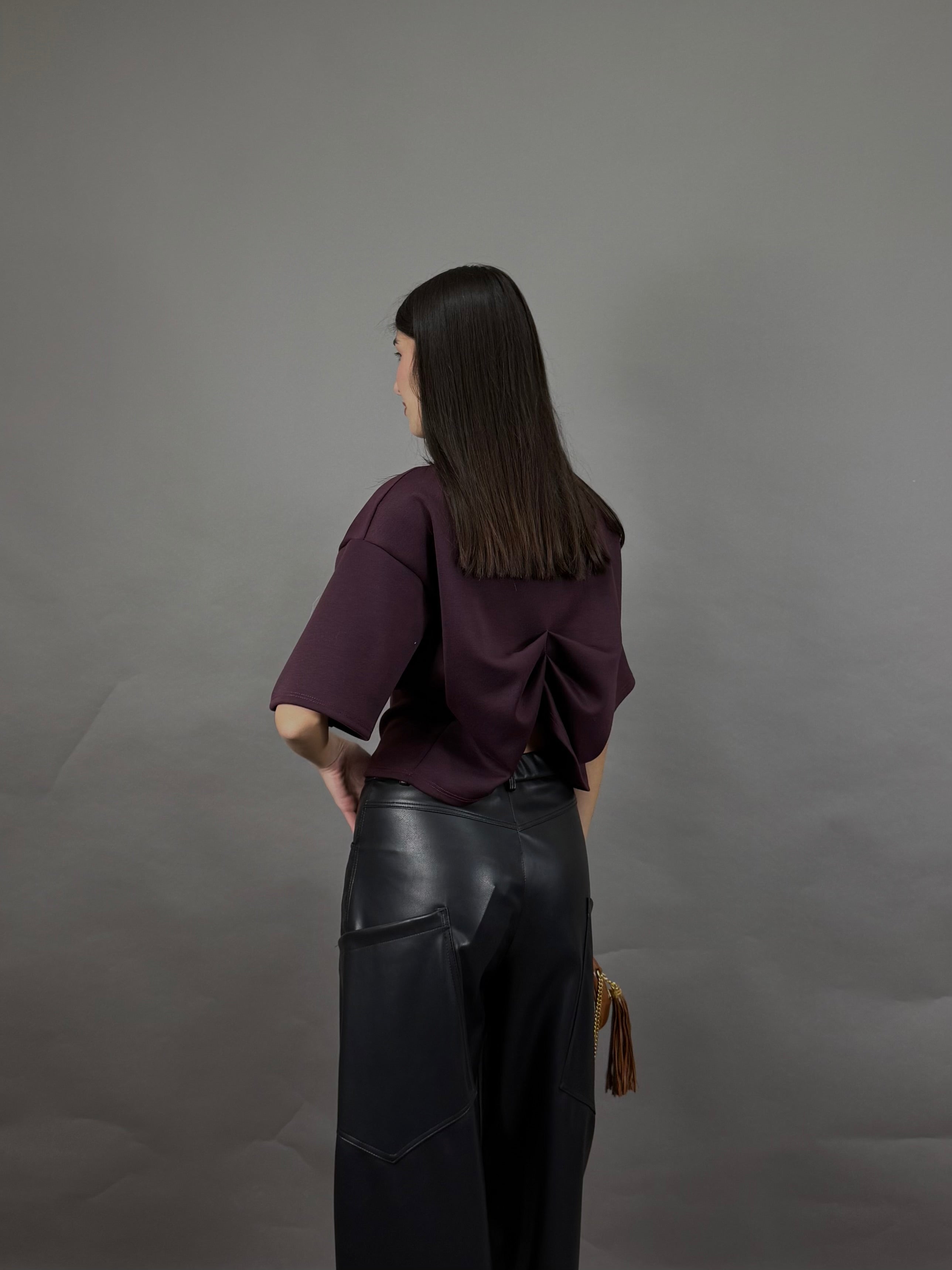 Maglia felpata bordeaux