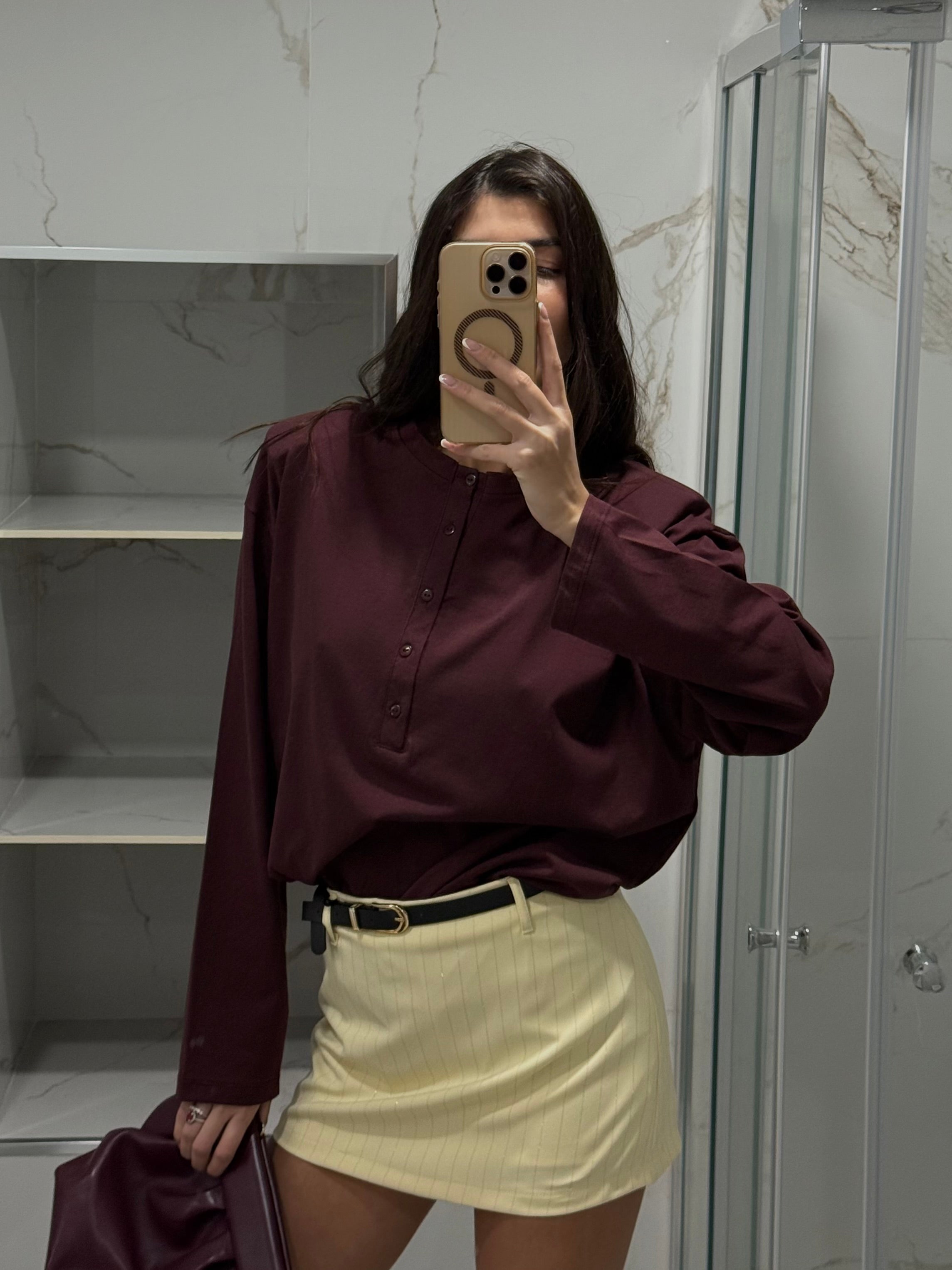Maglia bottoncini bordeaux