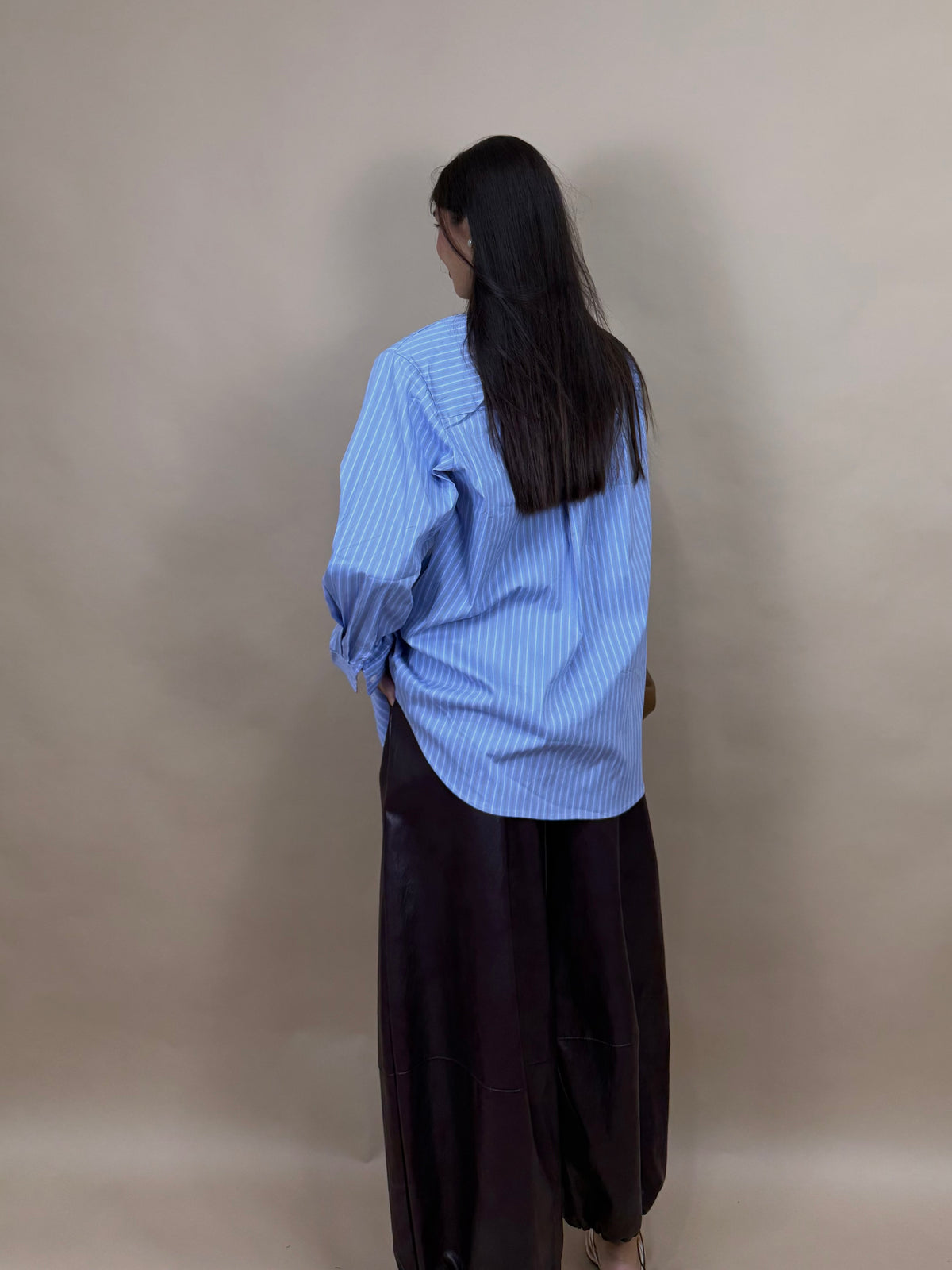Camicia righe azzurra