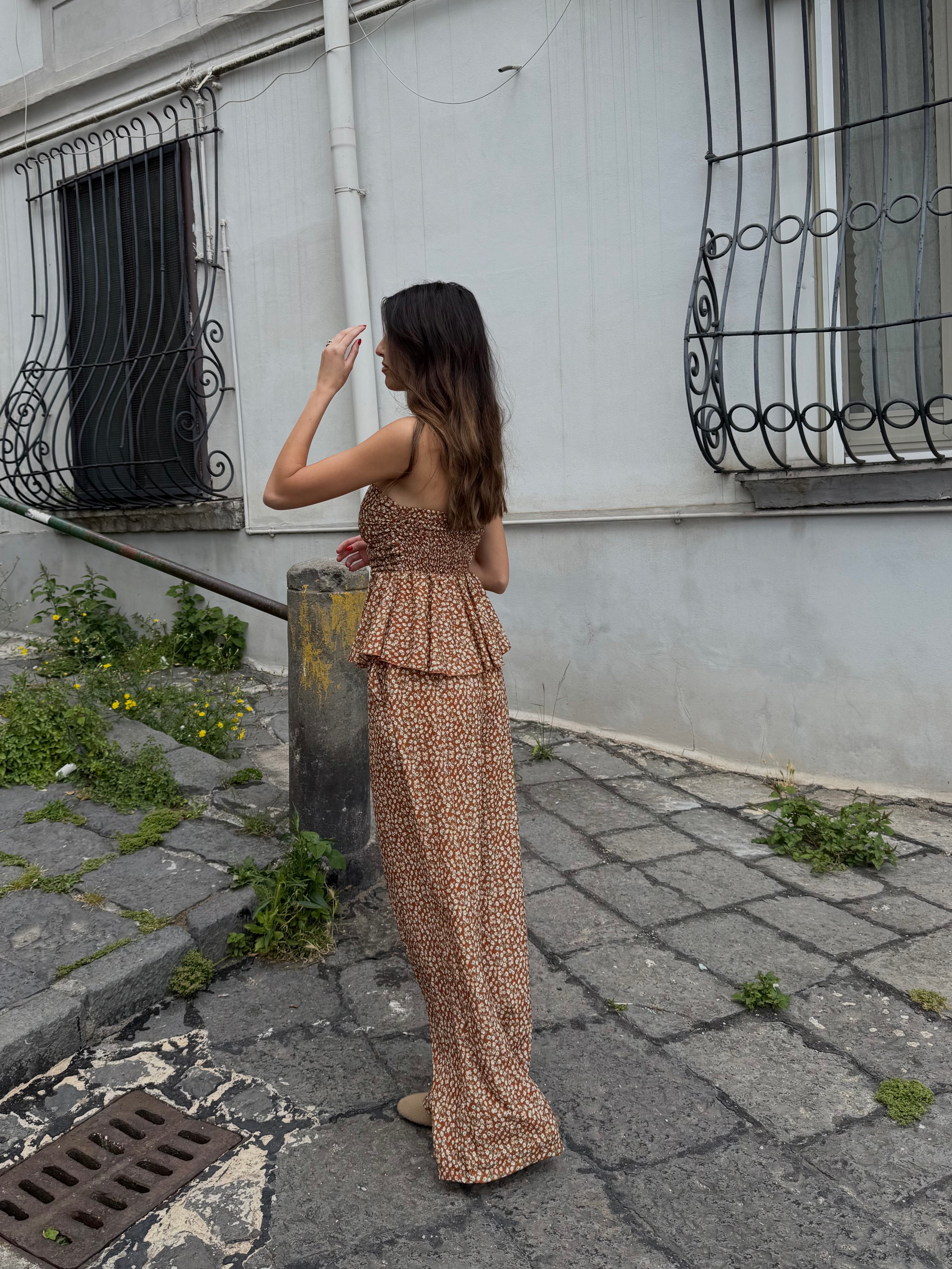 Cord set Amalfi fiori ruggine - LadyB Shop Online