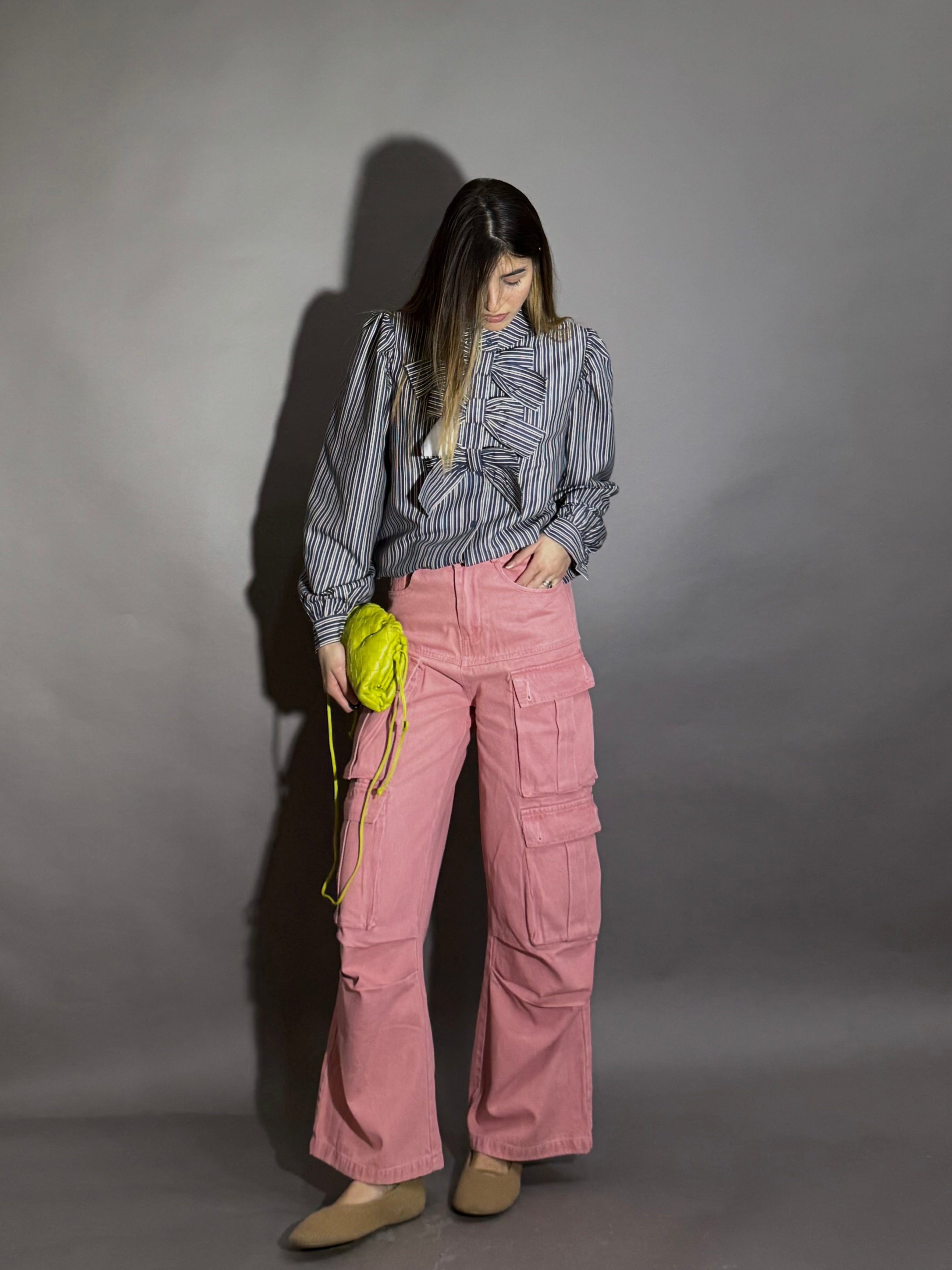 Jeans cargo rosa - LadyB Shop Online