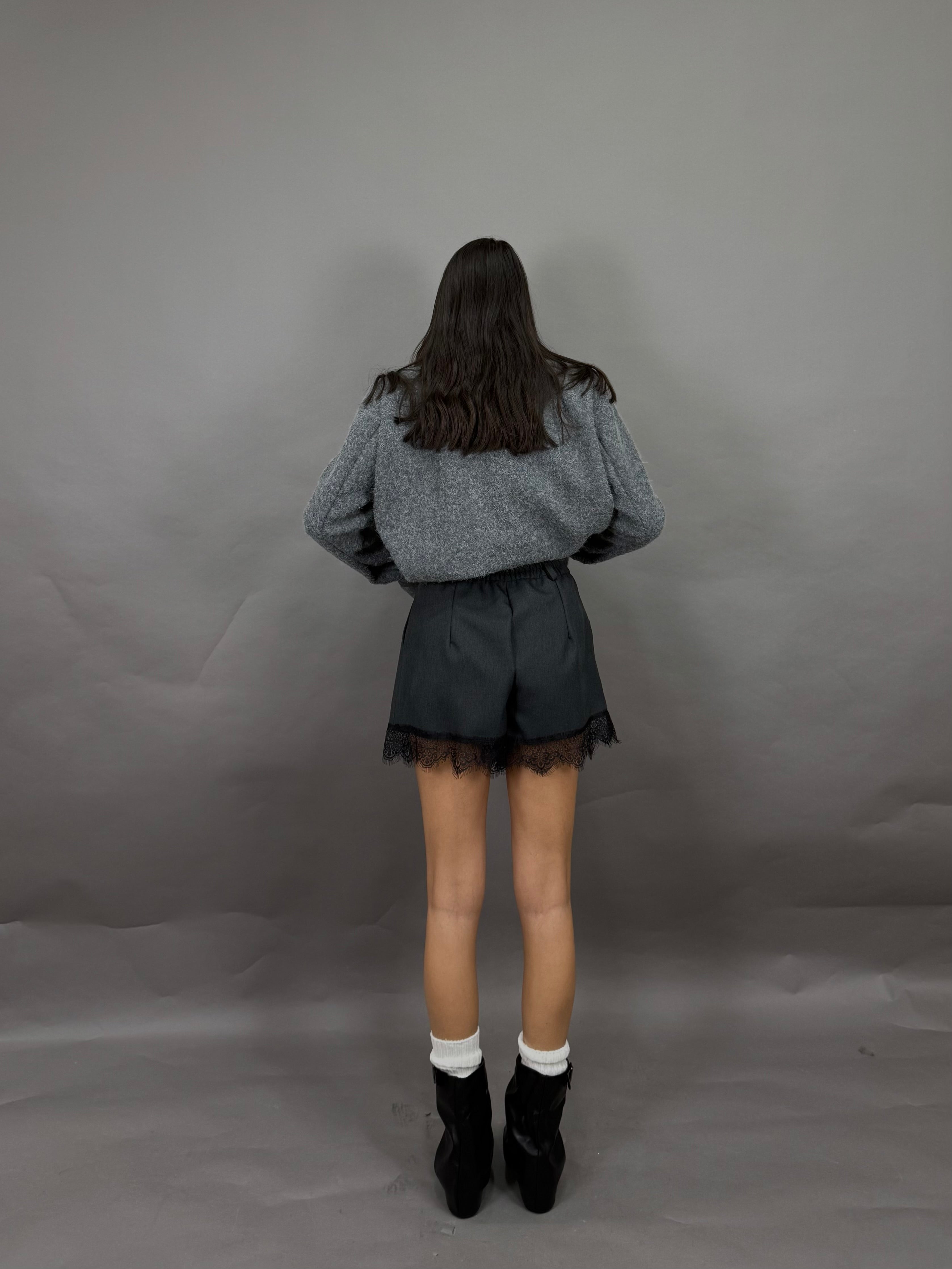 Shorts in pizzo grigi