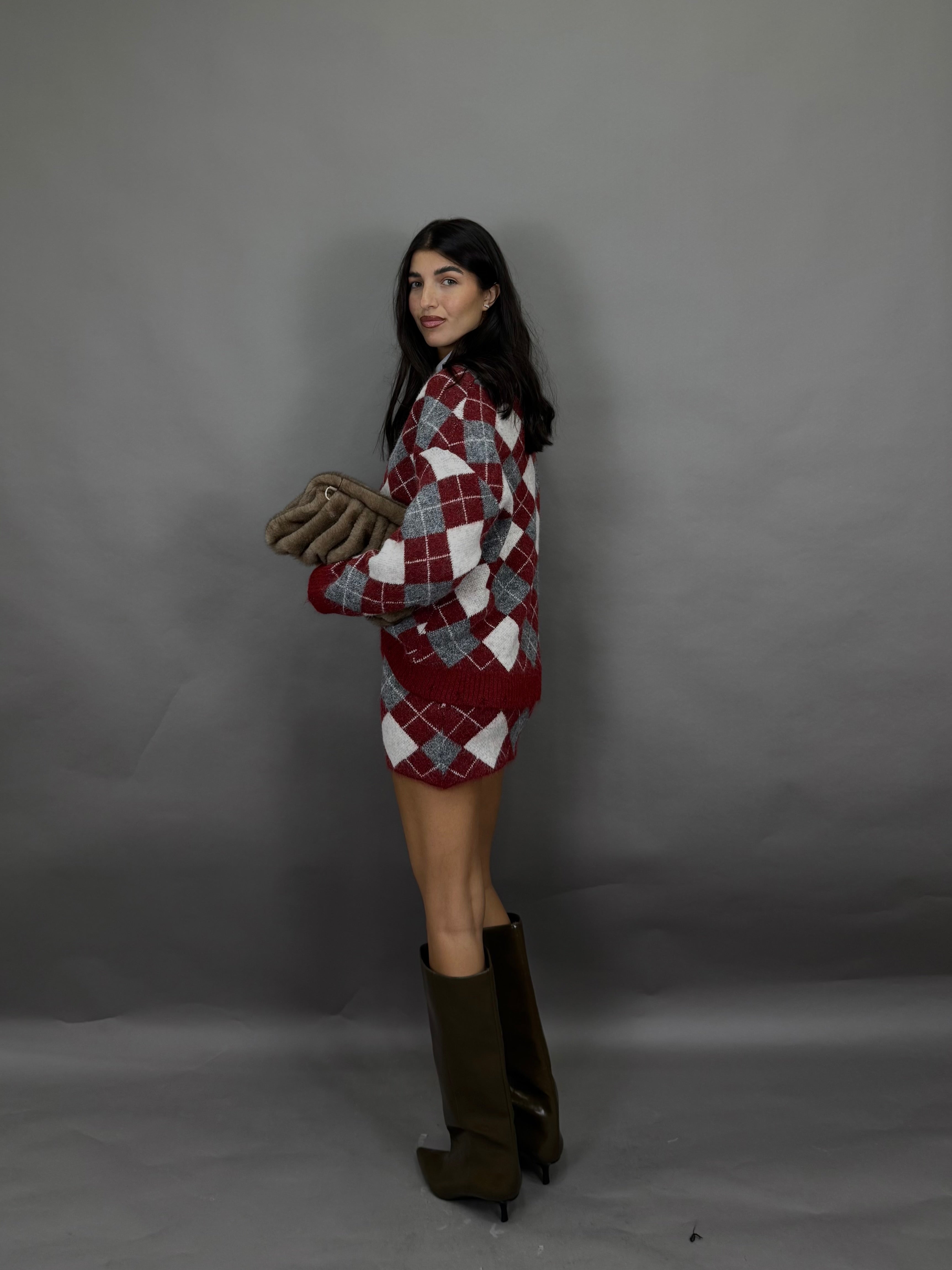 Coordinato rombi bordeaux