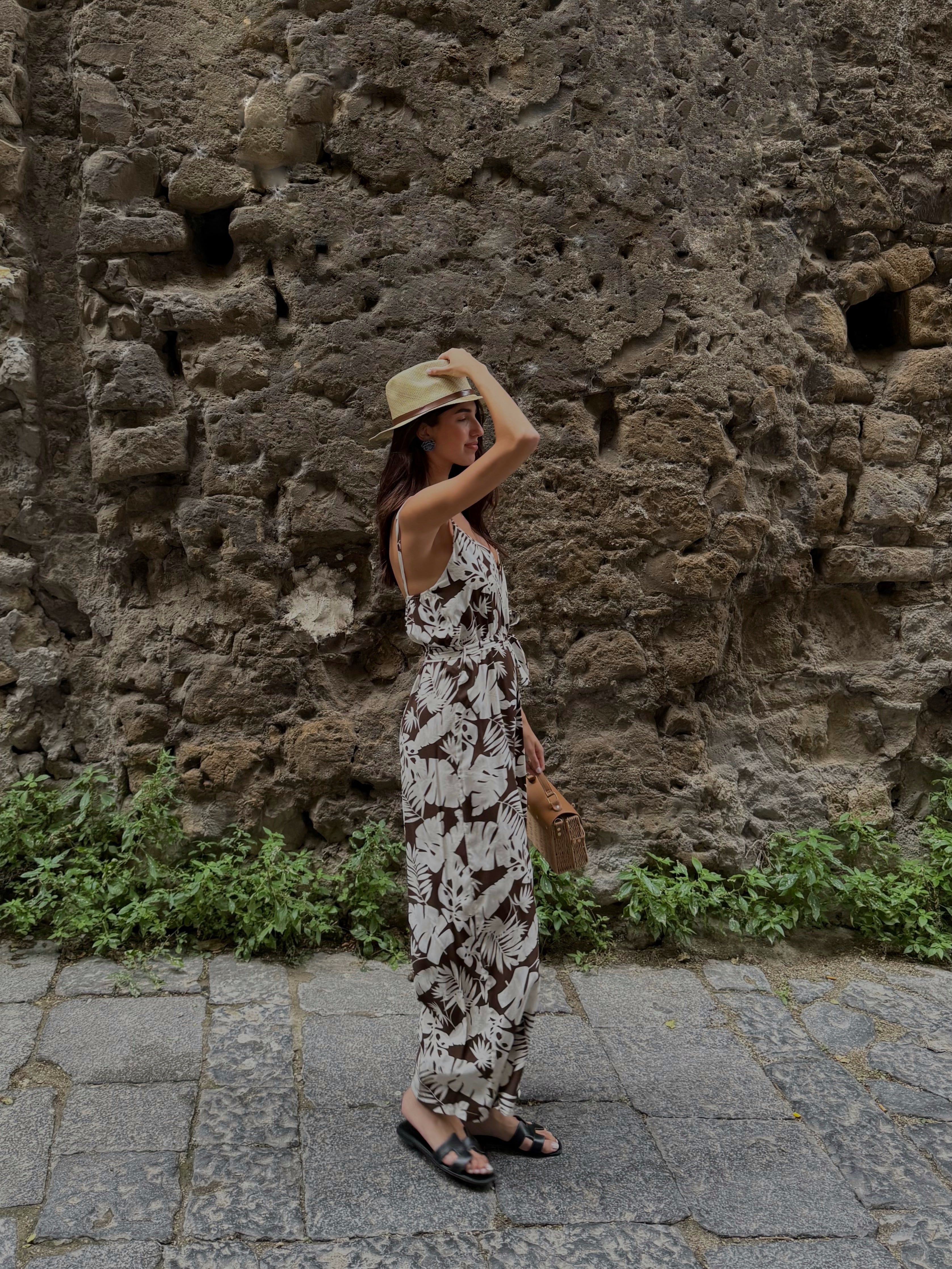 Jumpsuite foglia marrone - LadyB Shop Online