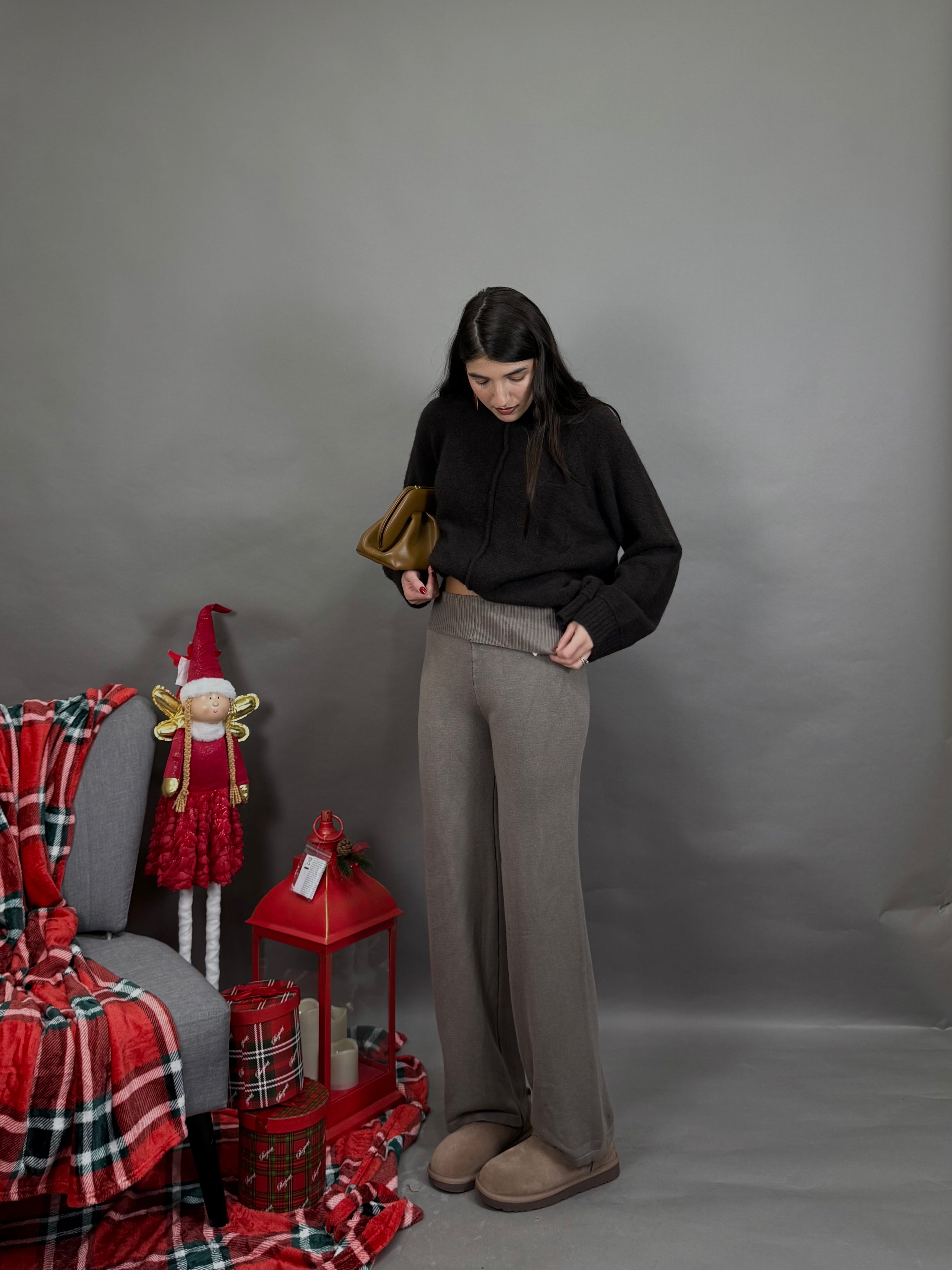 Pantalone lana rasta fango