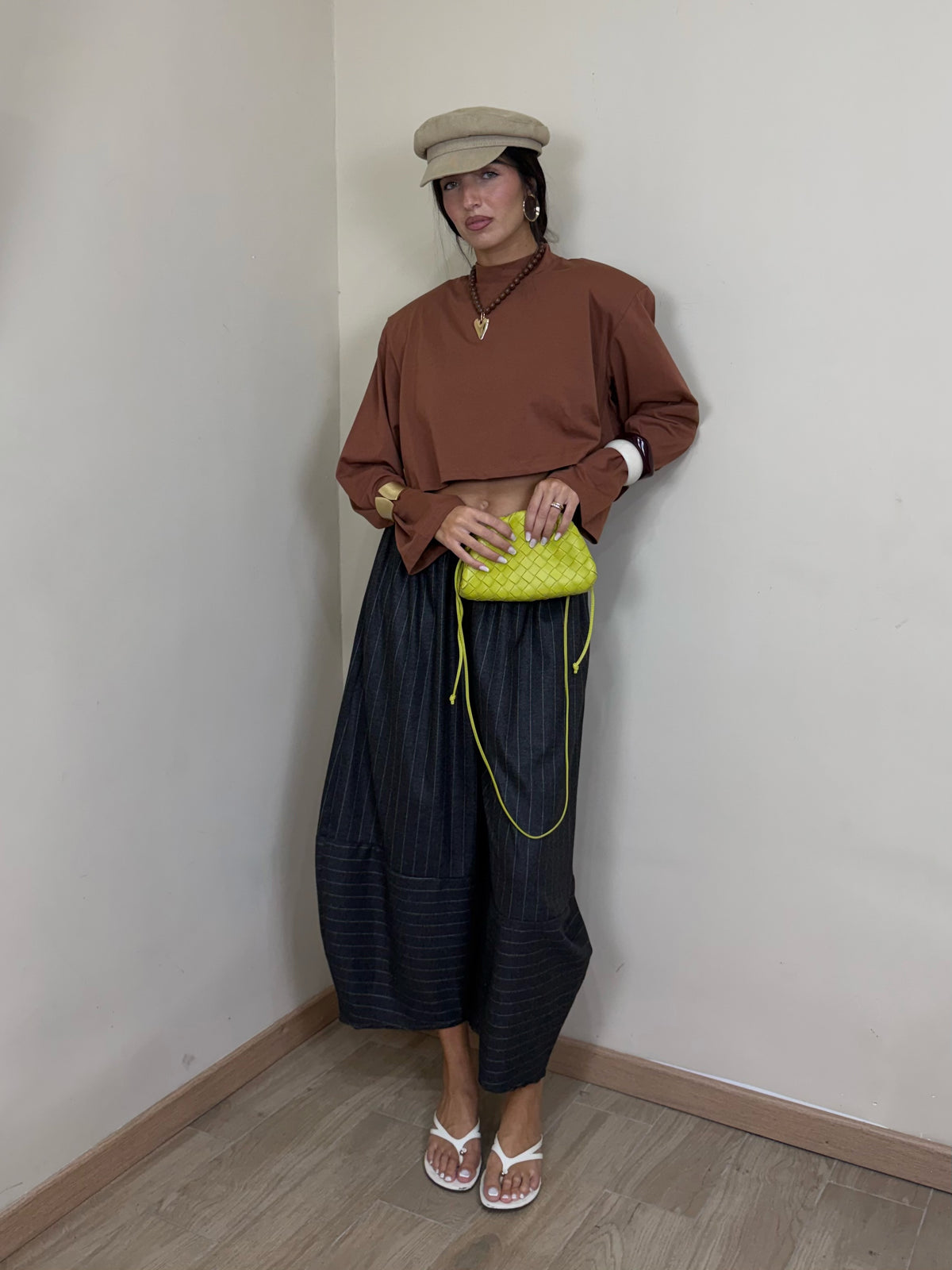 Maxi bermuda in viscosa