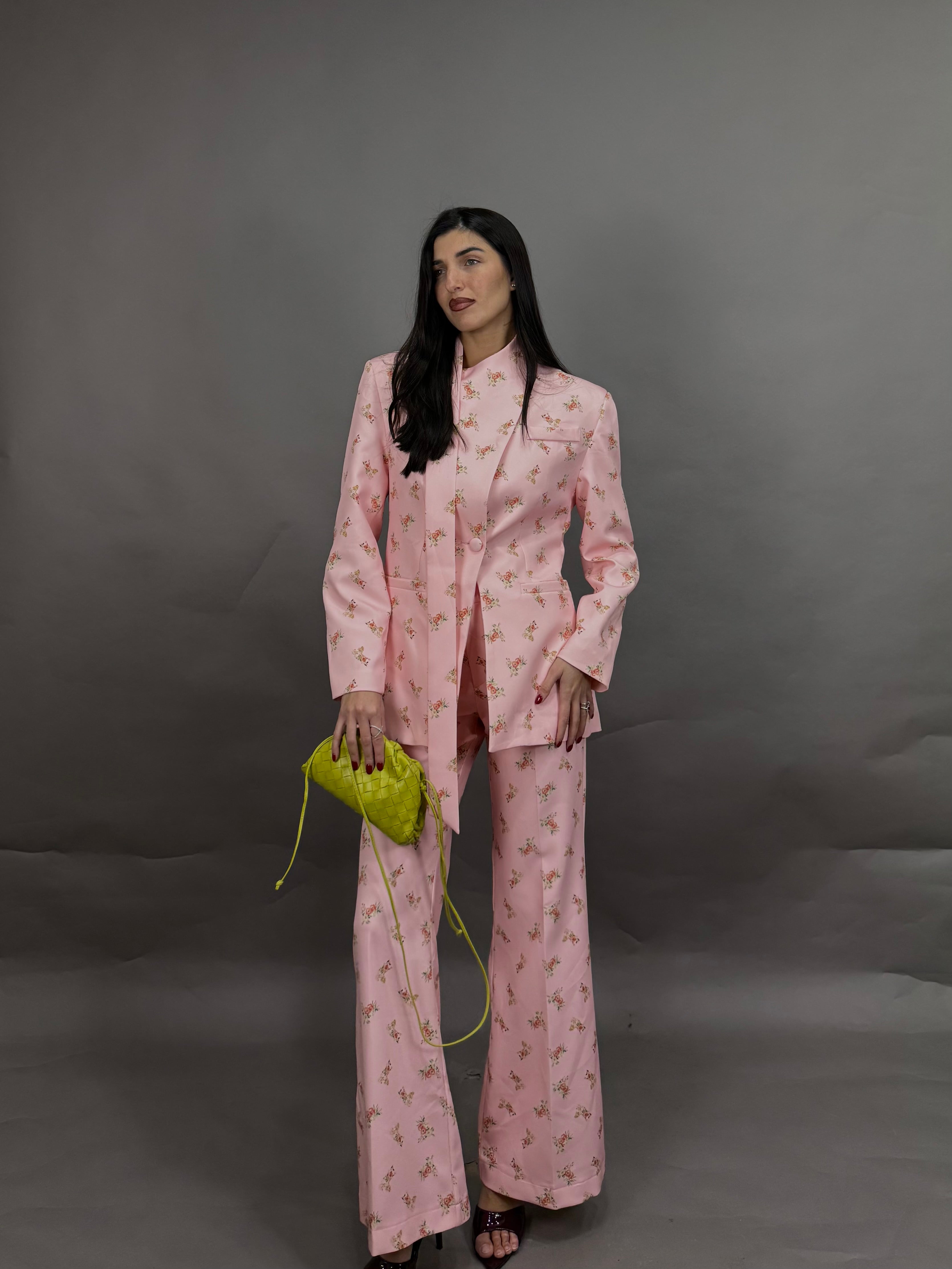 Blazer fiori lumina rosa