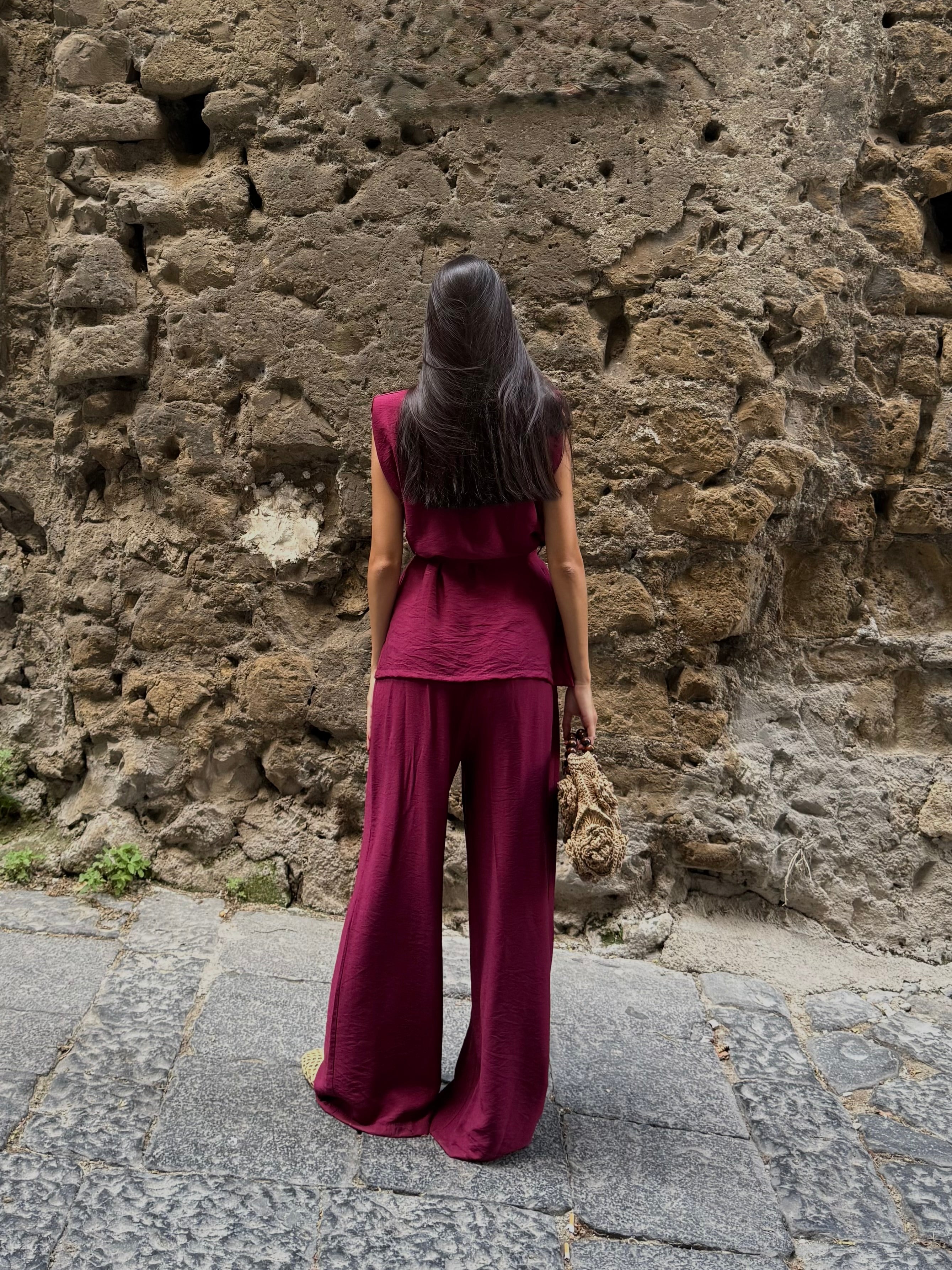 Completo con gilet in viscosa