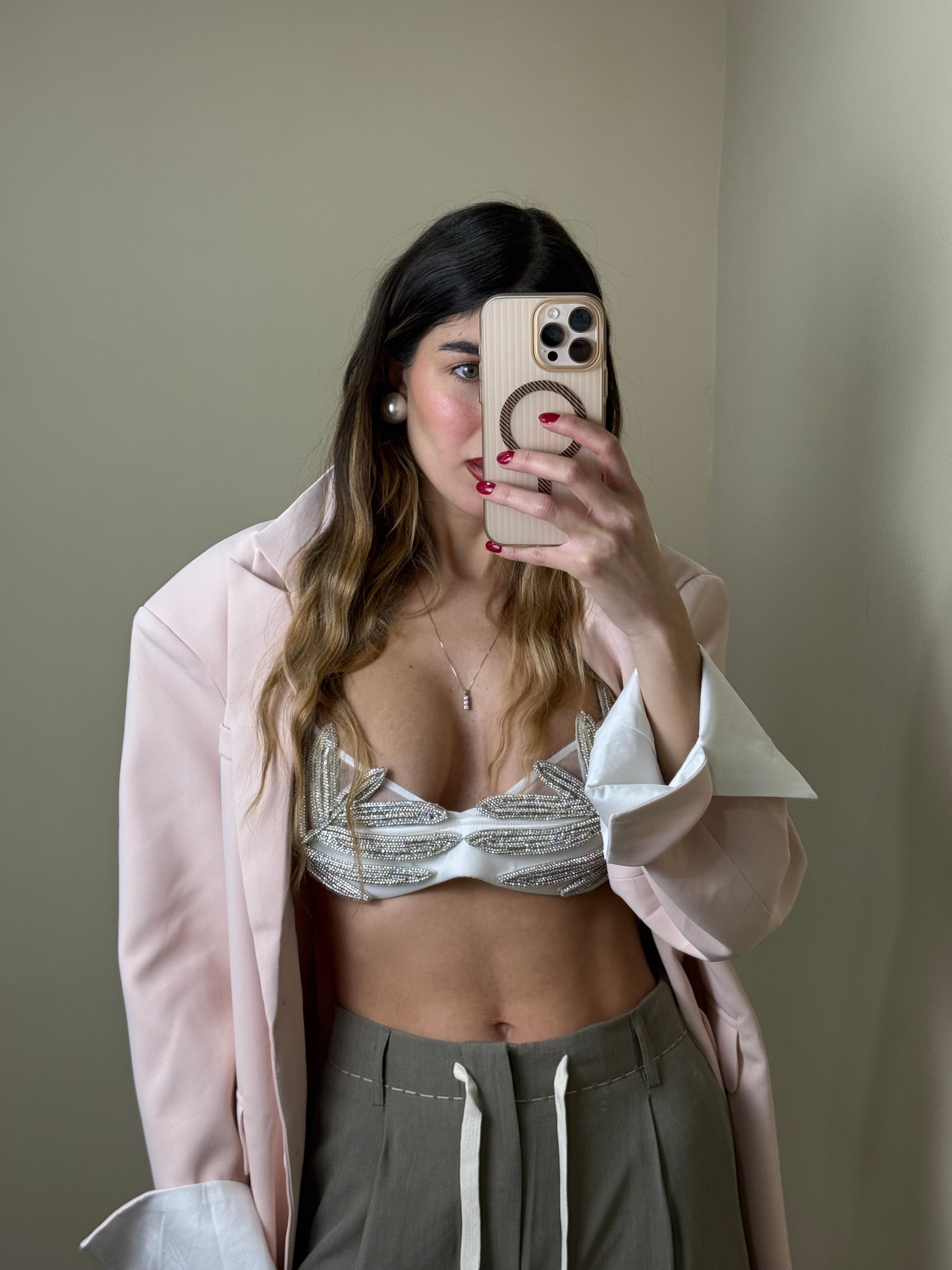 Bralette foglia bianca - LadyB Shop Online