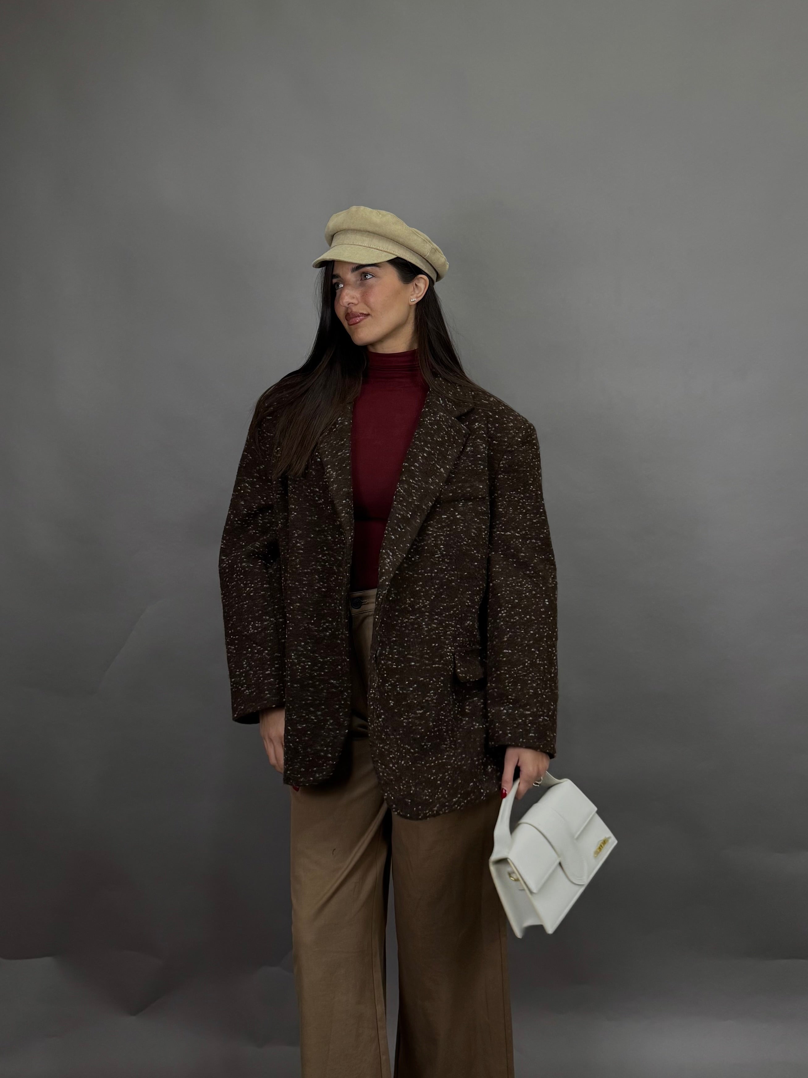 Giacca peso cappotto marrone lumina