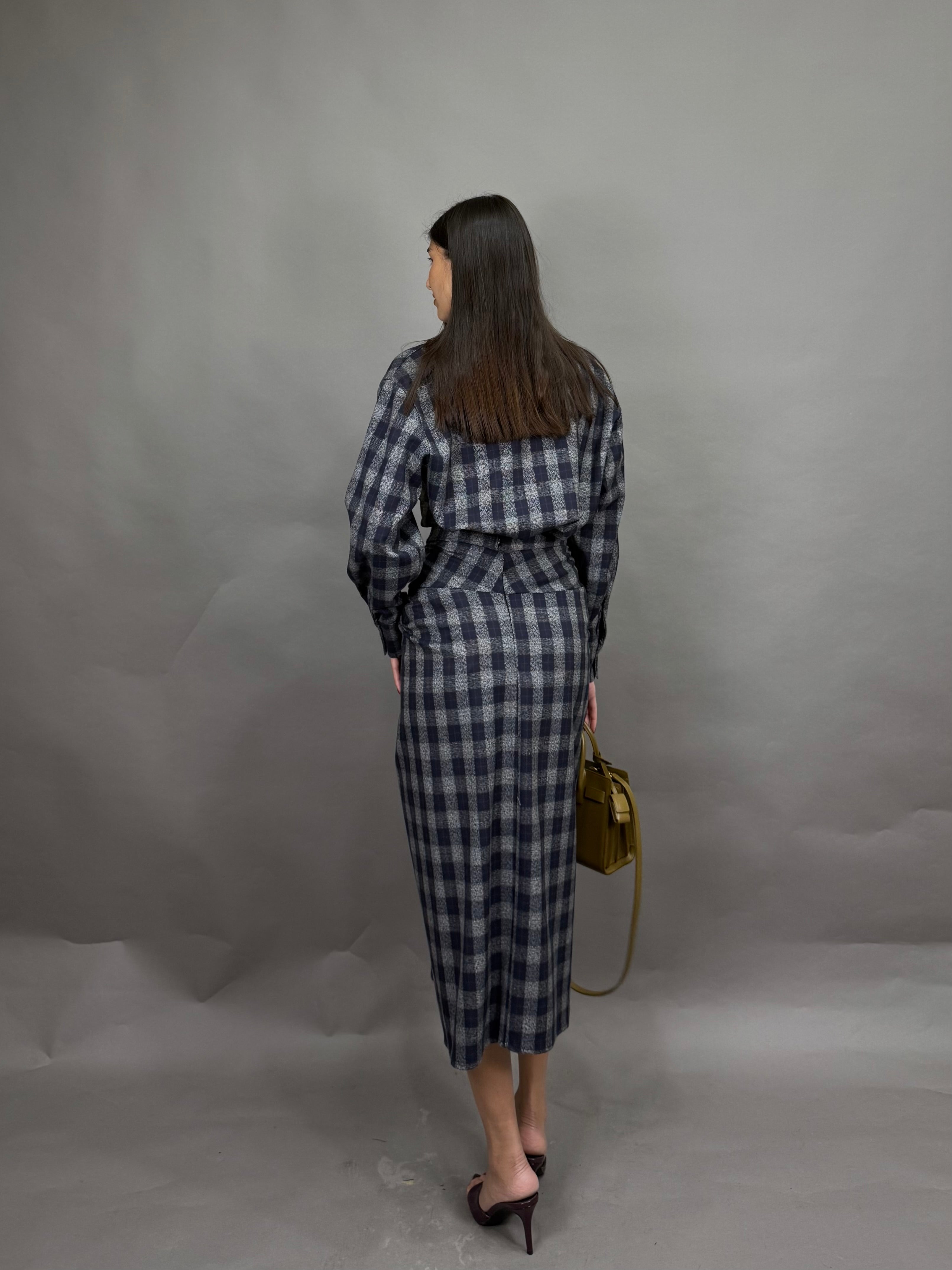 Gonna flanella blu lumina