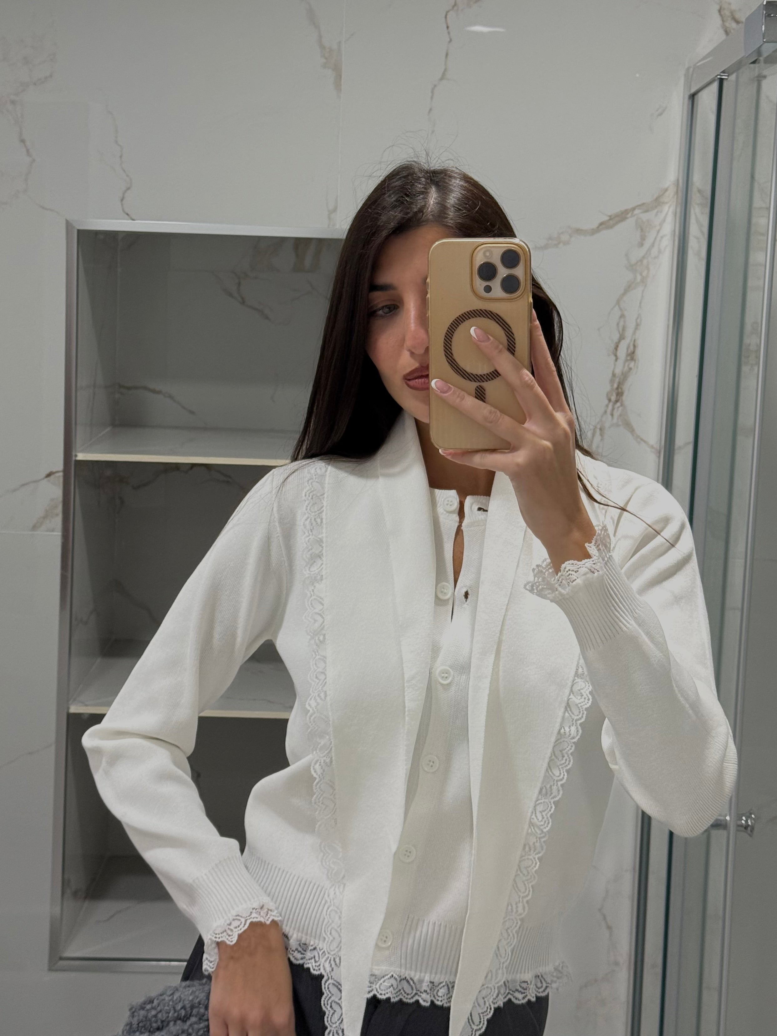 Cardigan Rebecca bianco