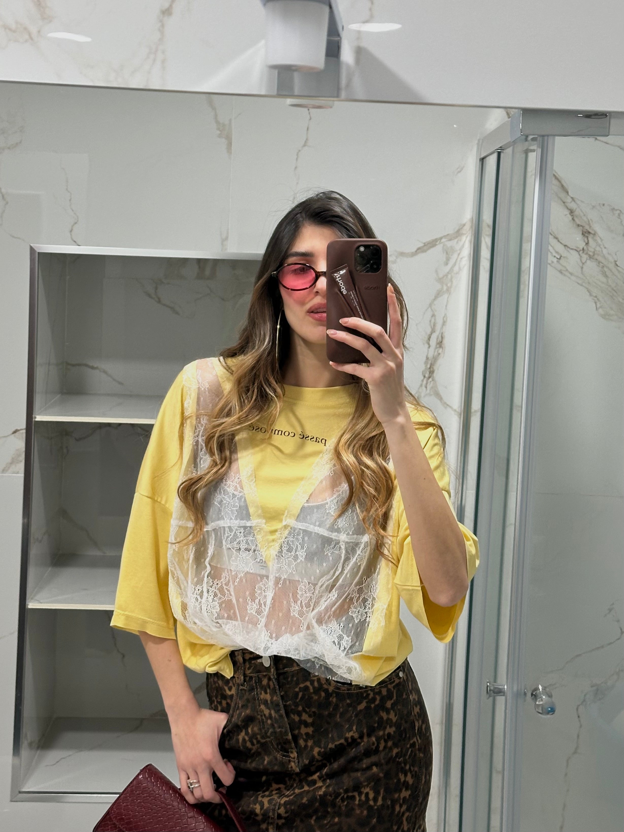 Maglia pizzo gialla - LadyB Shop Online