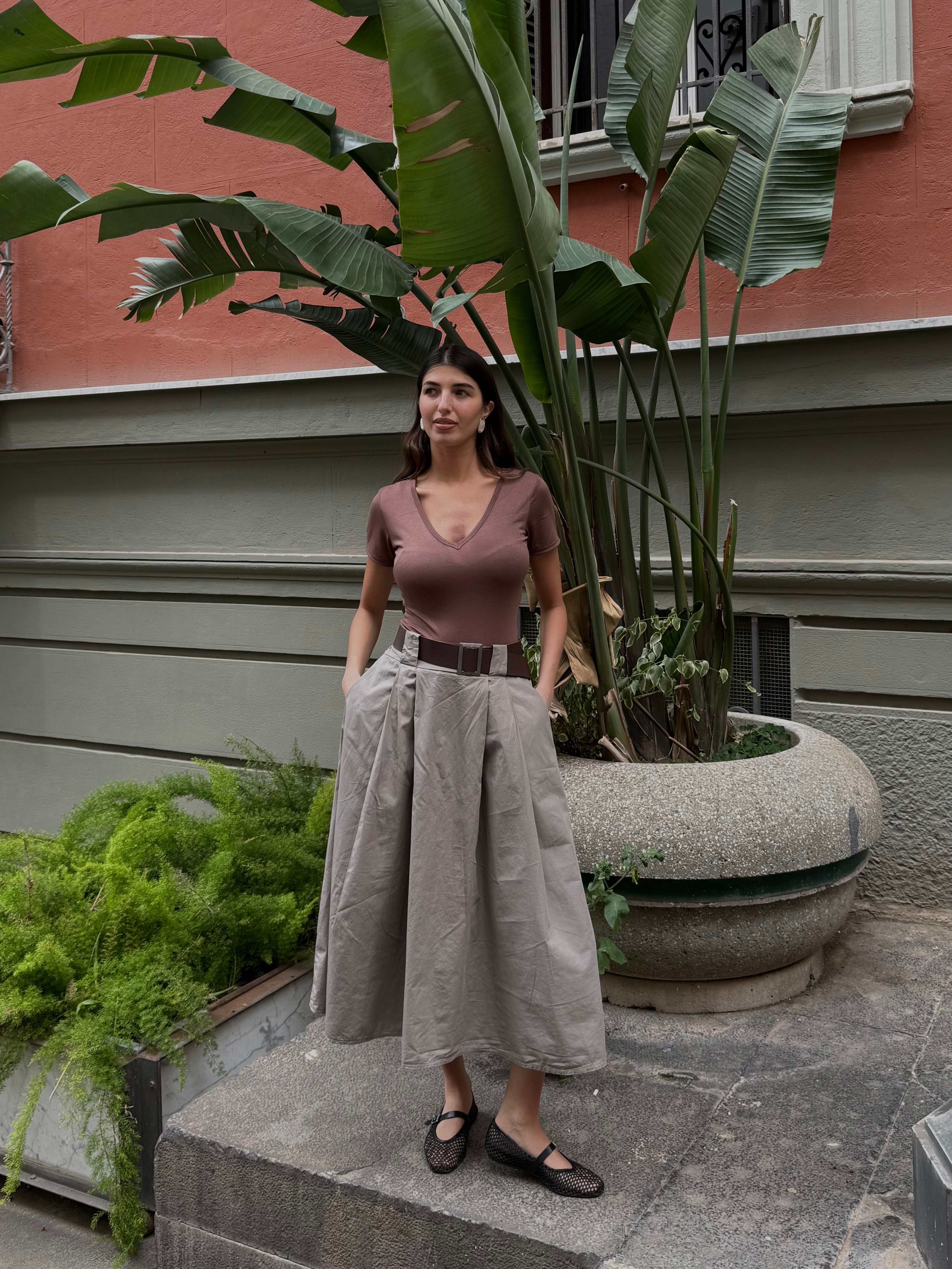 Gonna in cotone verde - LadyB Shop Online