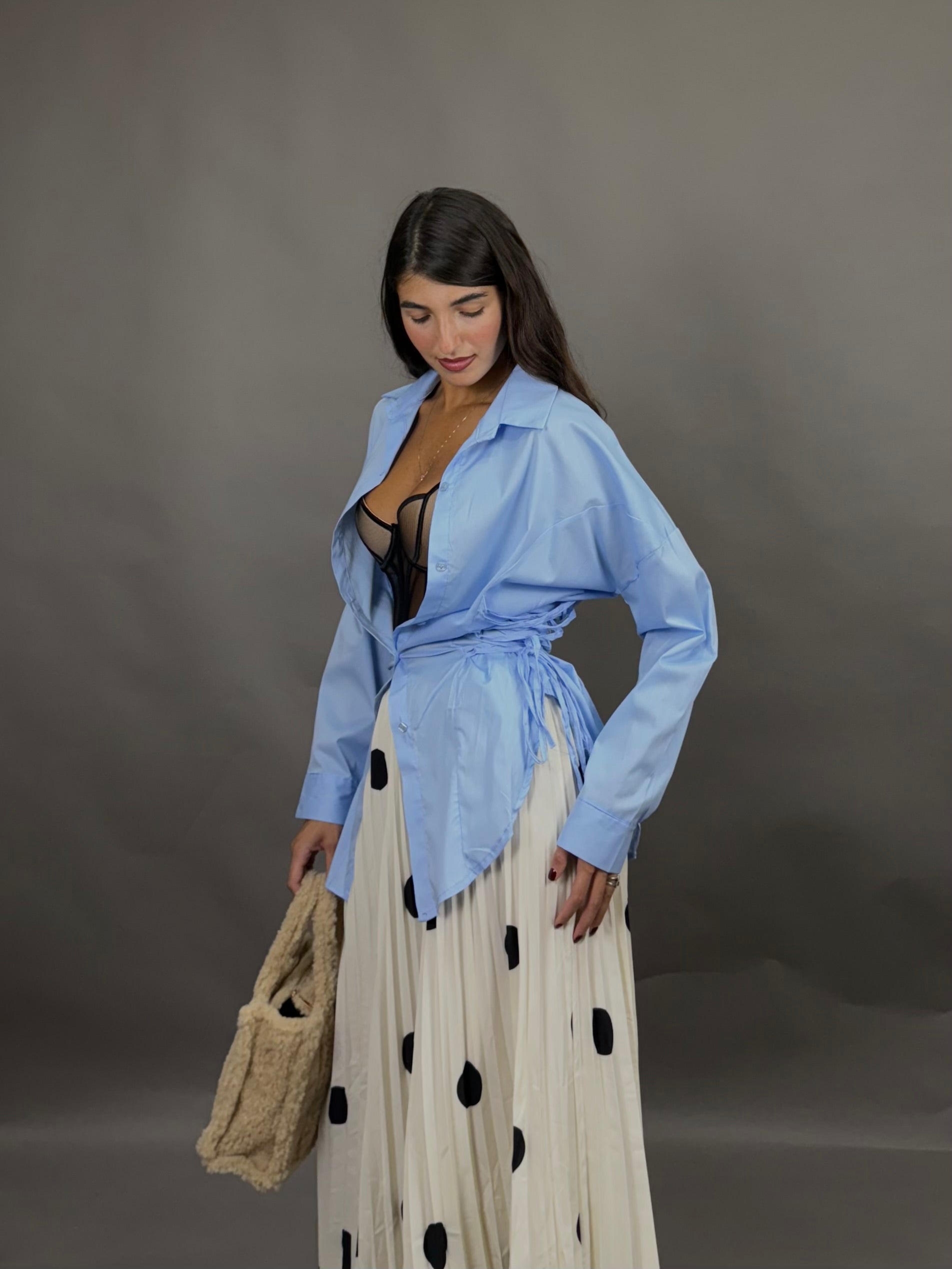 Camicia avvitata azzurra