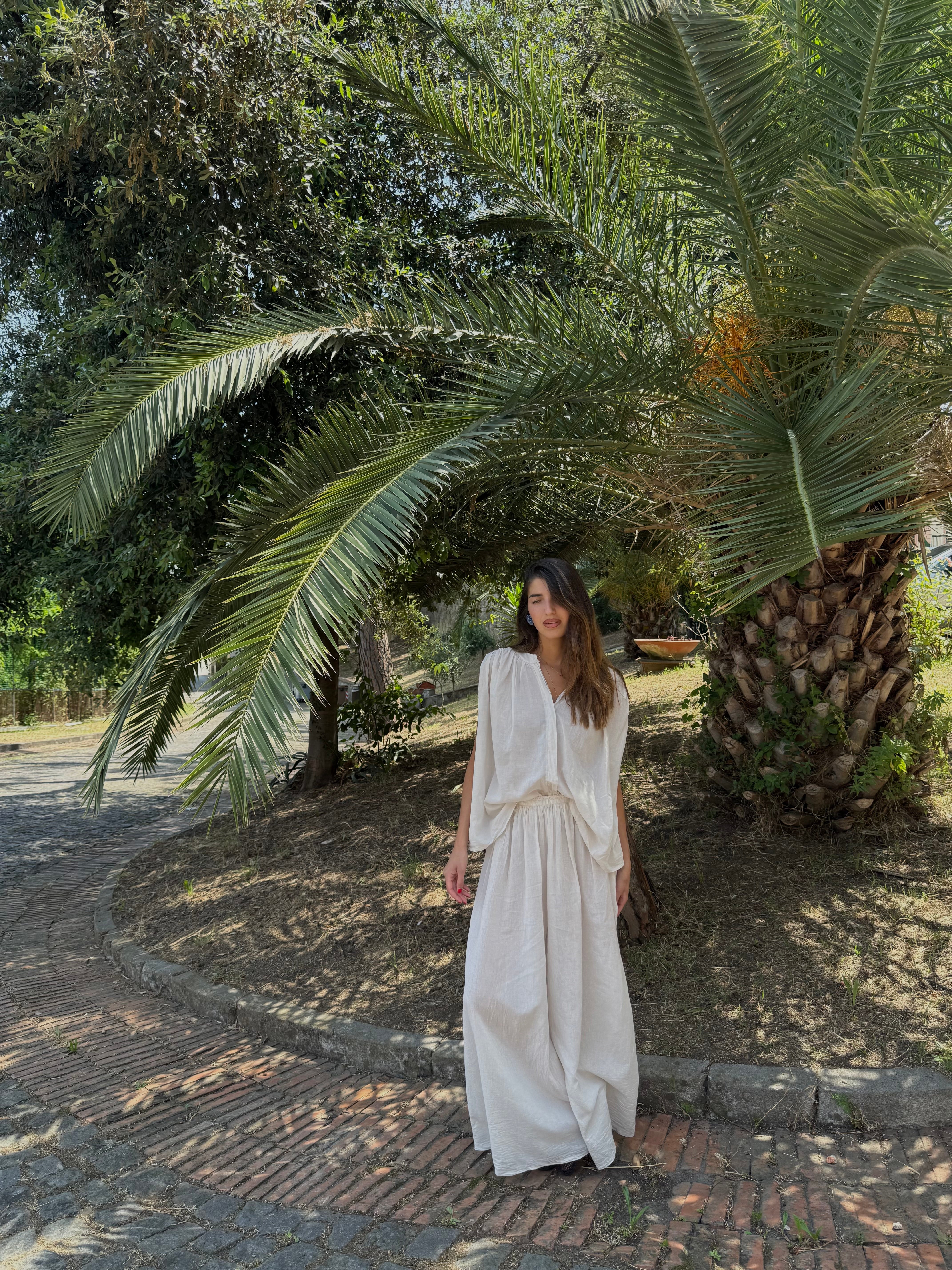 Pantalone cotone beige - LadyB Shop Online