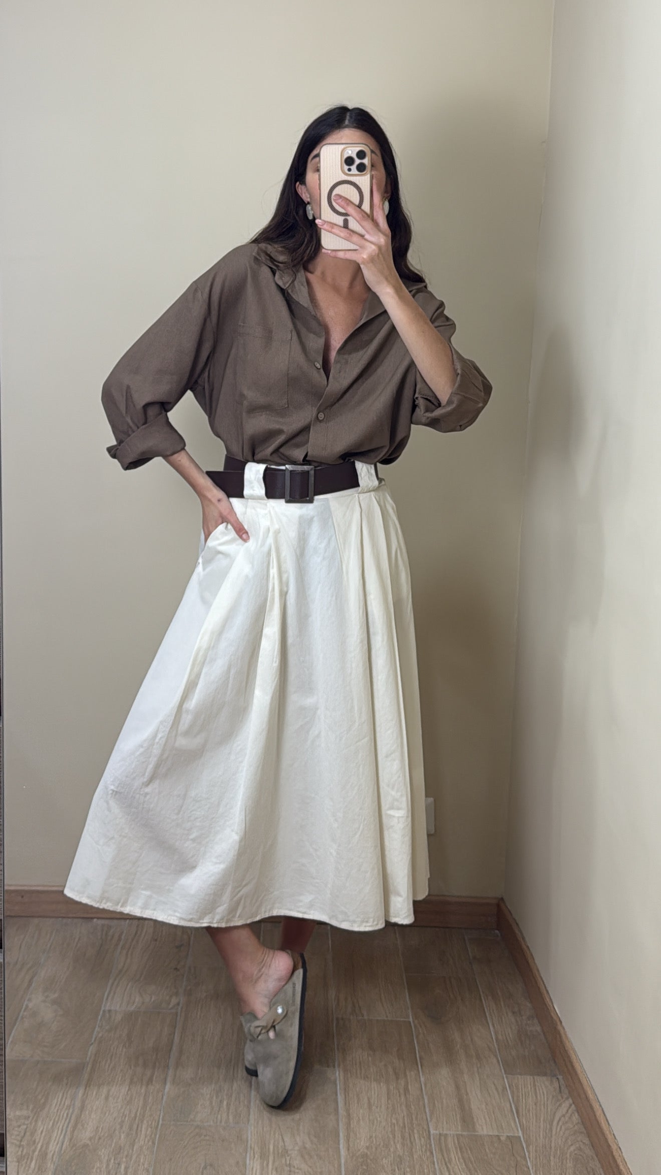 Gonna in cotone panna - LadyB Shop Online