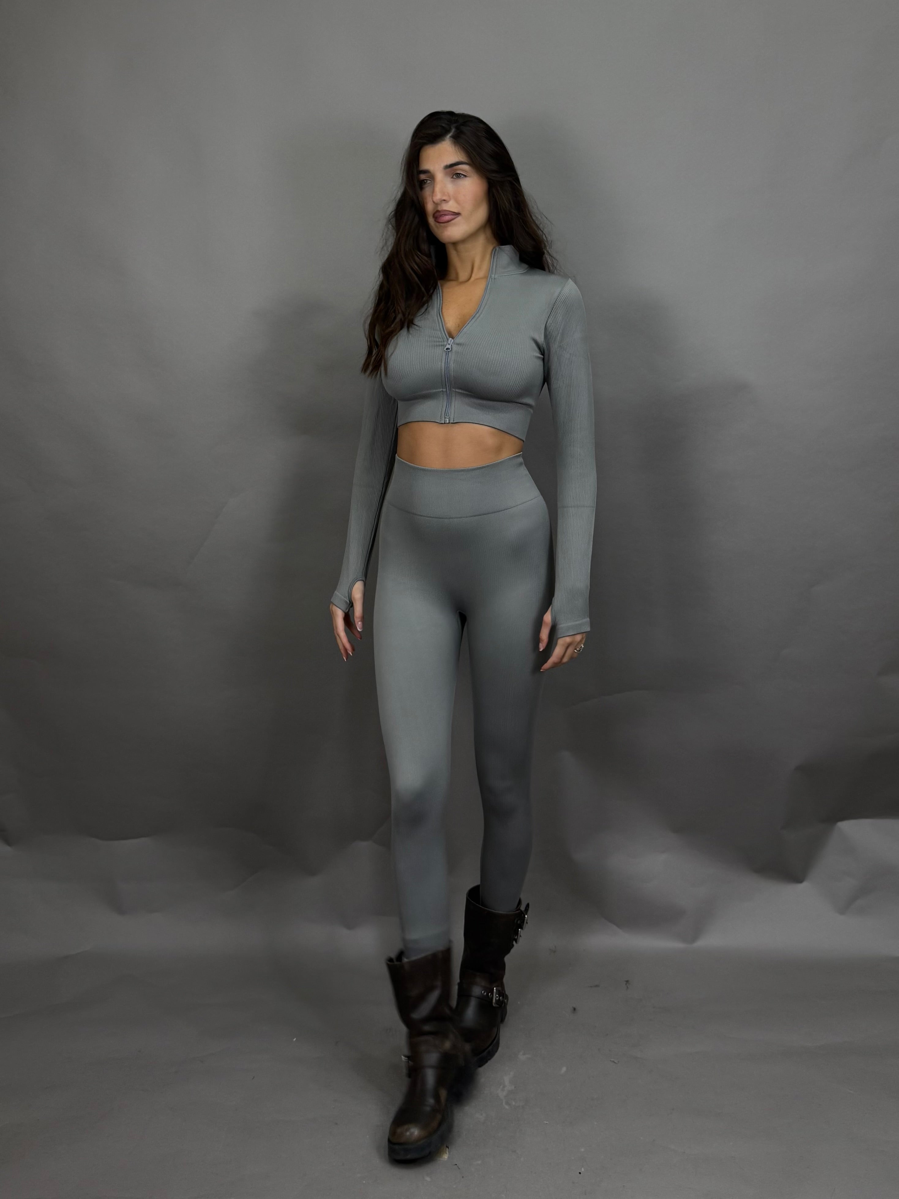 Coordinato pilates grigio