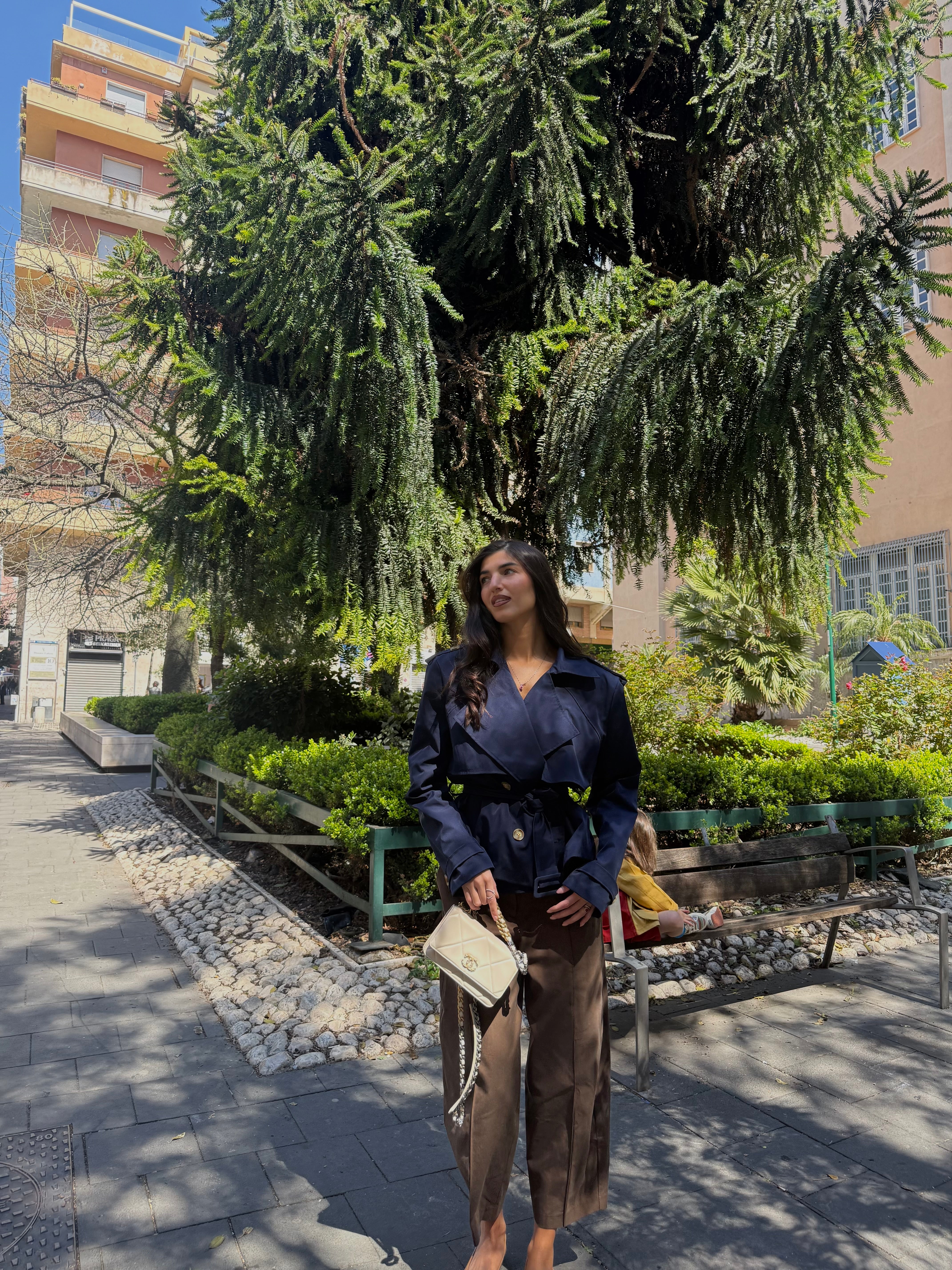 Trench maxi spallina by LadyB blu