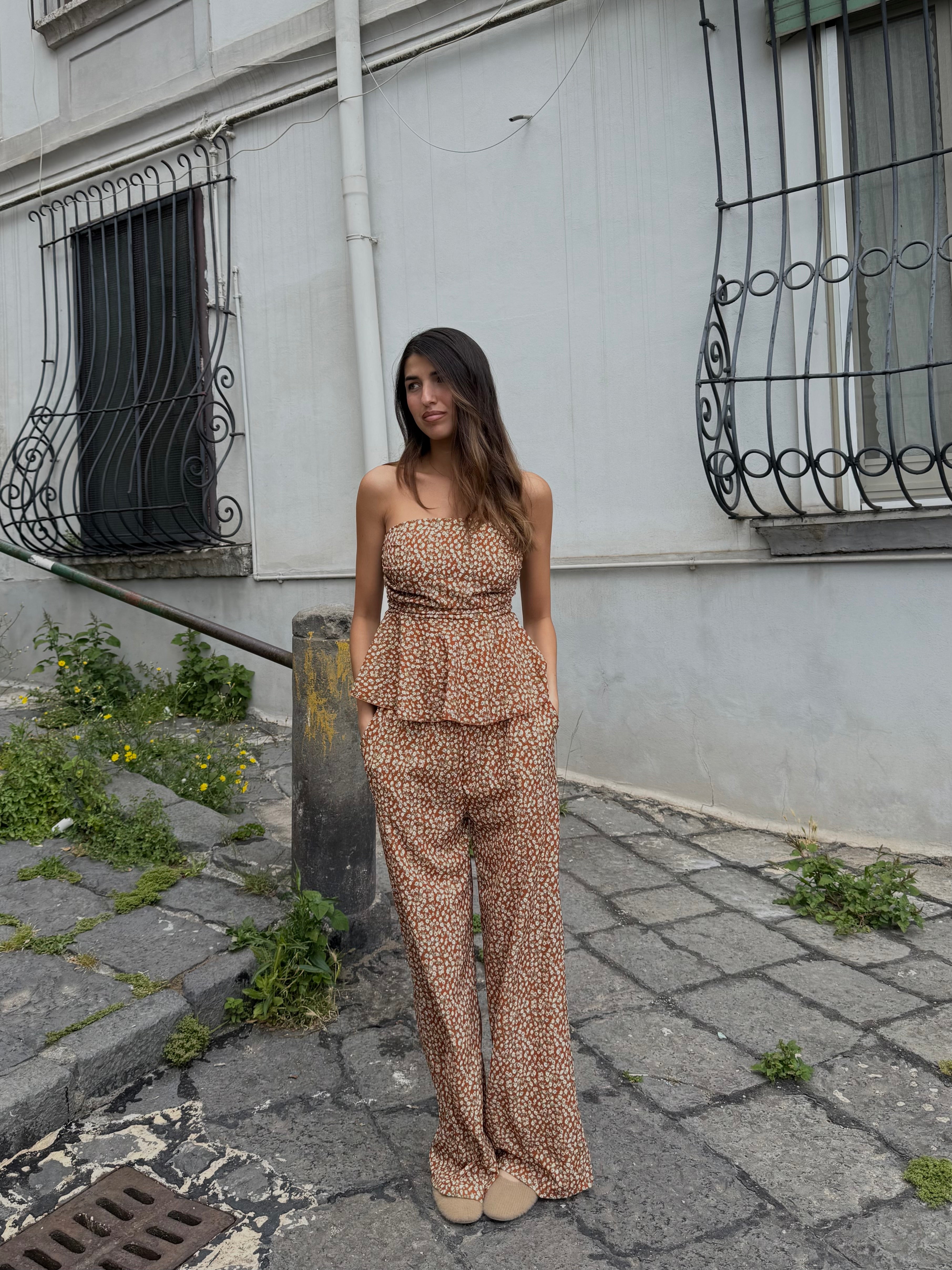 Cord set Amalfi fiori ruggine - LadyB Shop Online