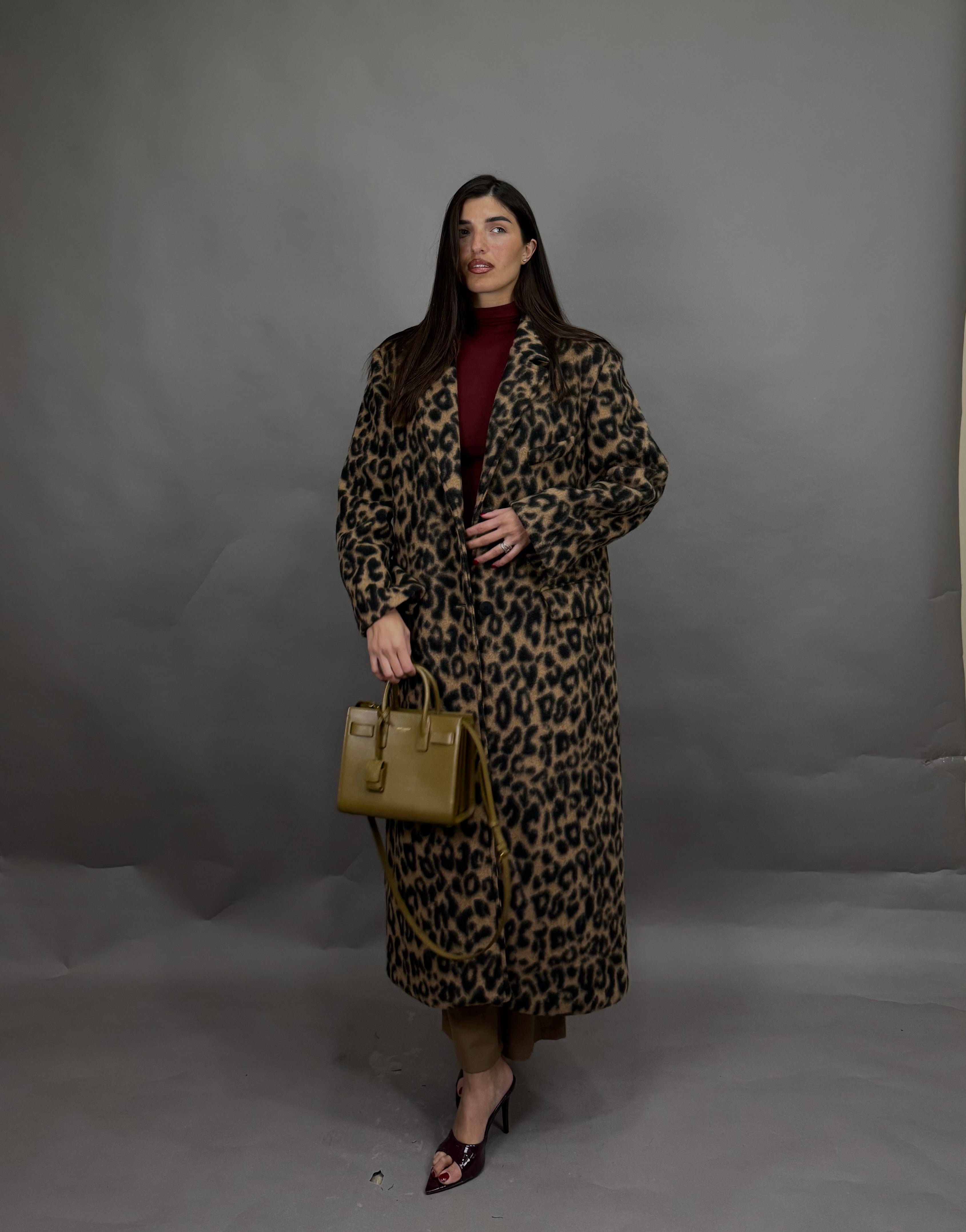 Cappotto leopardato lumina marrone