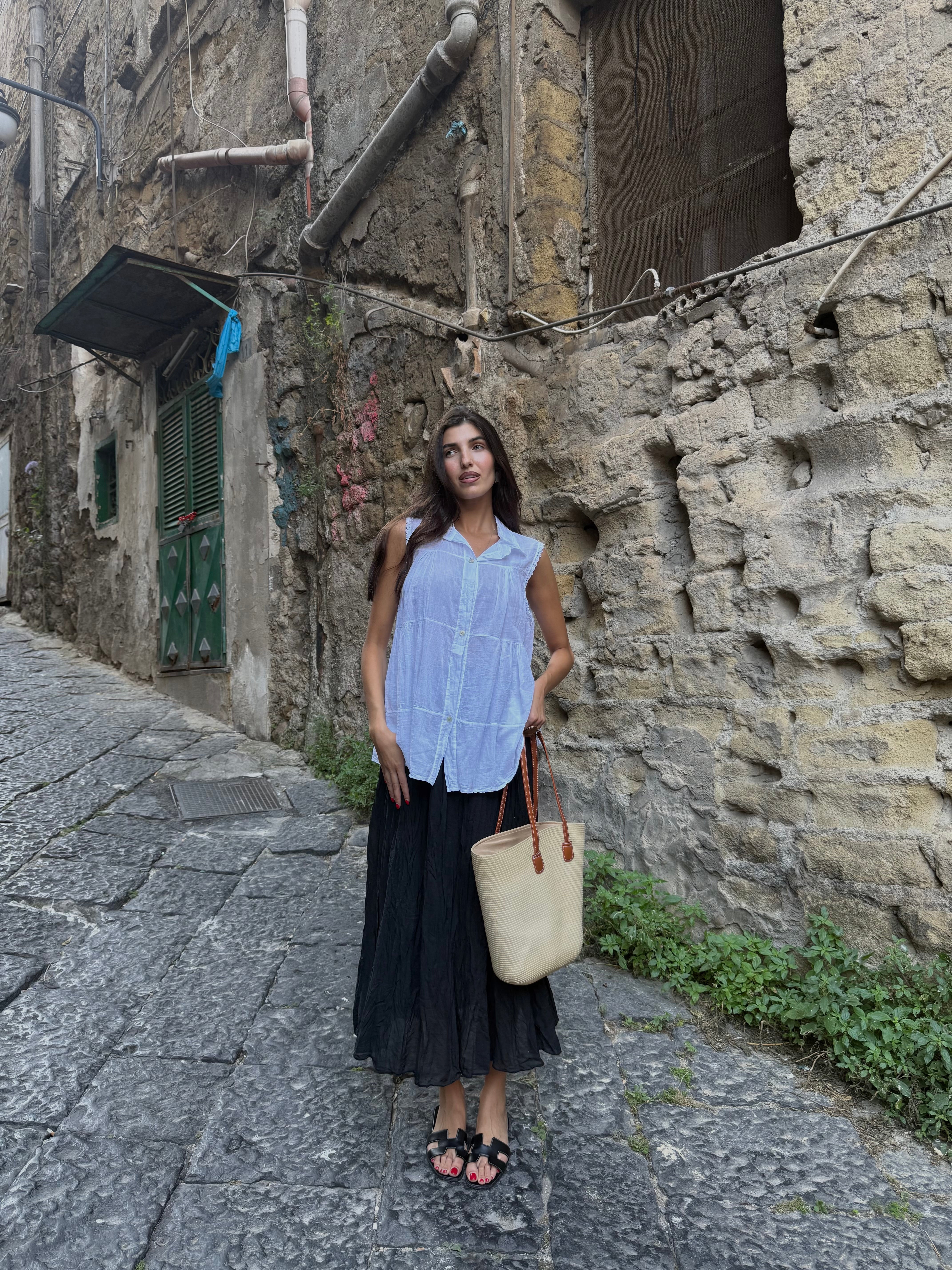 Gonna in cotone nera - LadyB Shop Online