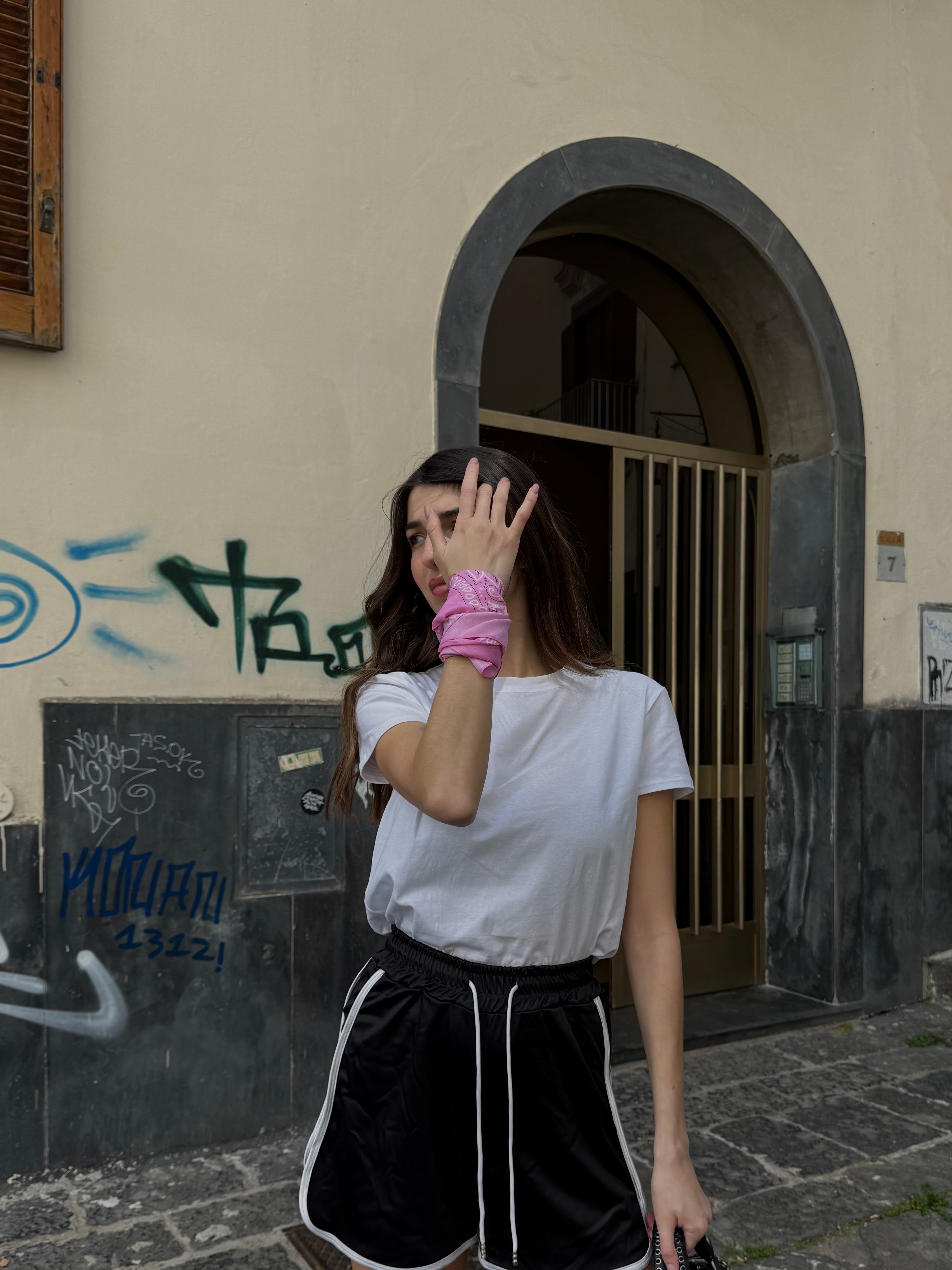 T-shirt bandana rosa - LadyB Shop Online