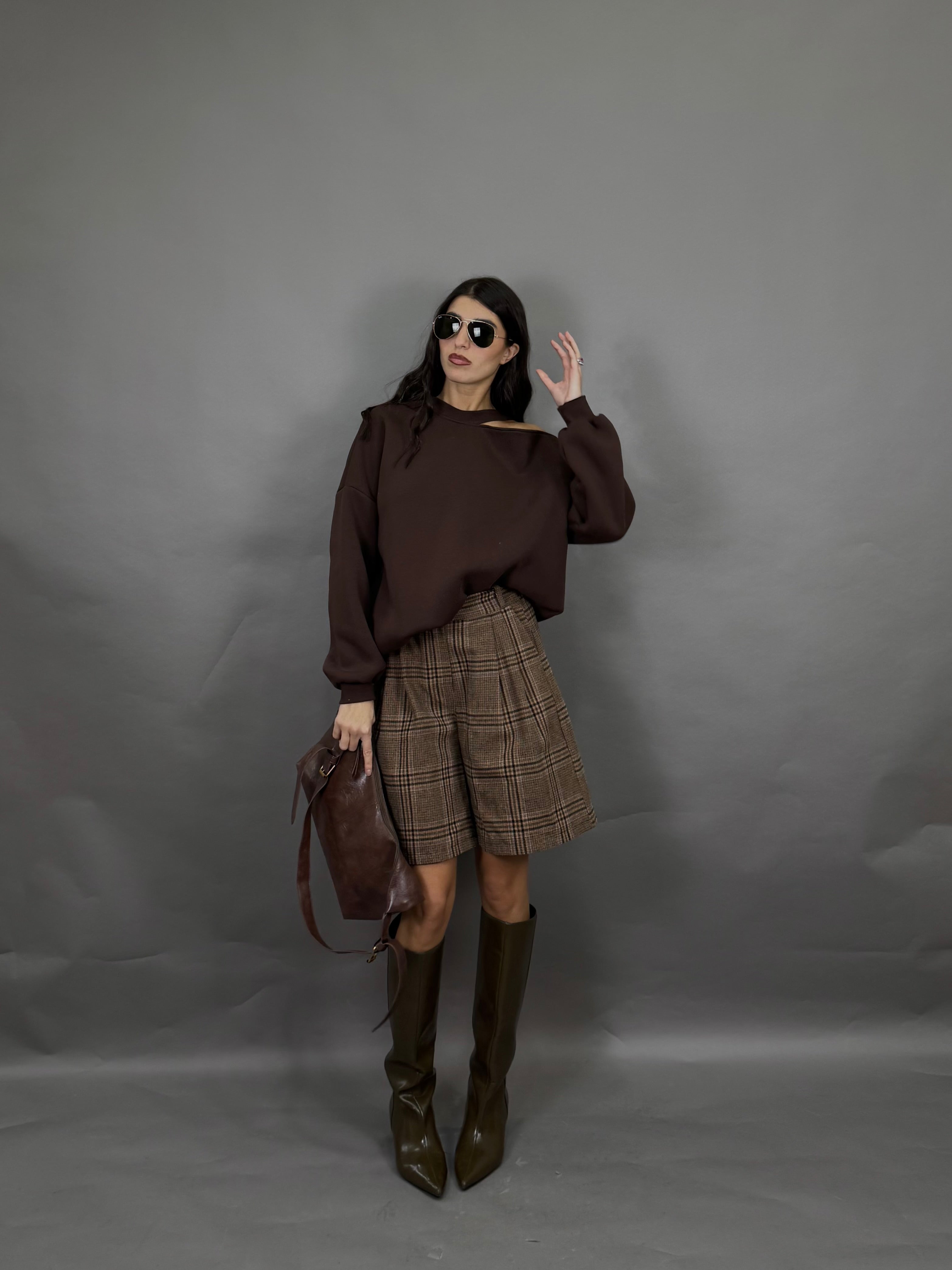 Felpa cut cut marrone