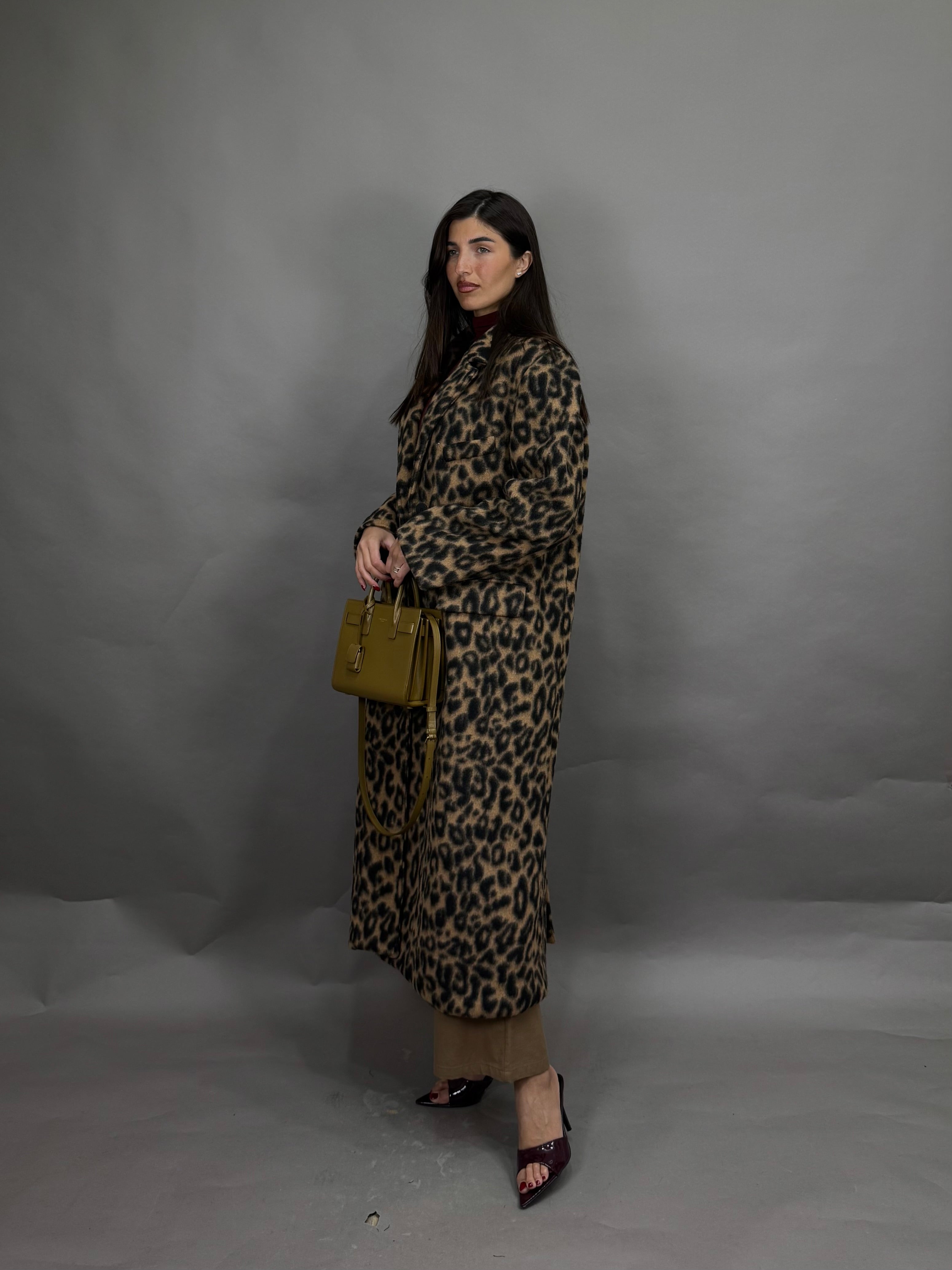 Cappotto leopardato lumina marrone
