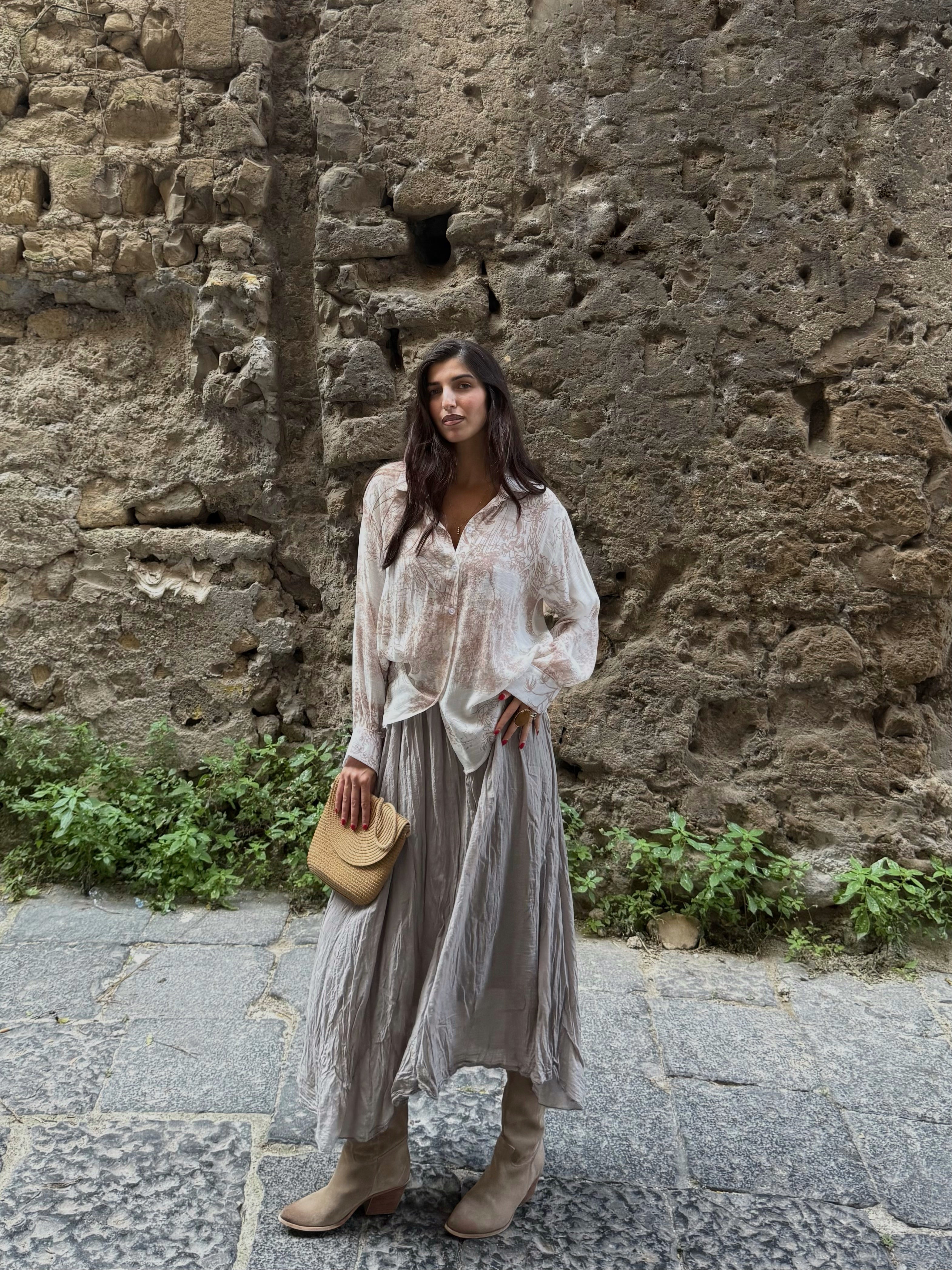 Gonna in cotone fango - LadyB Shop Online