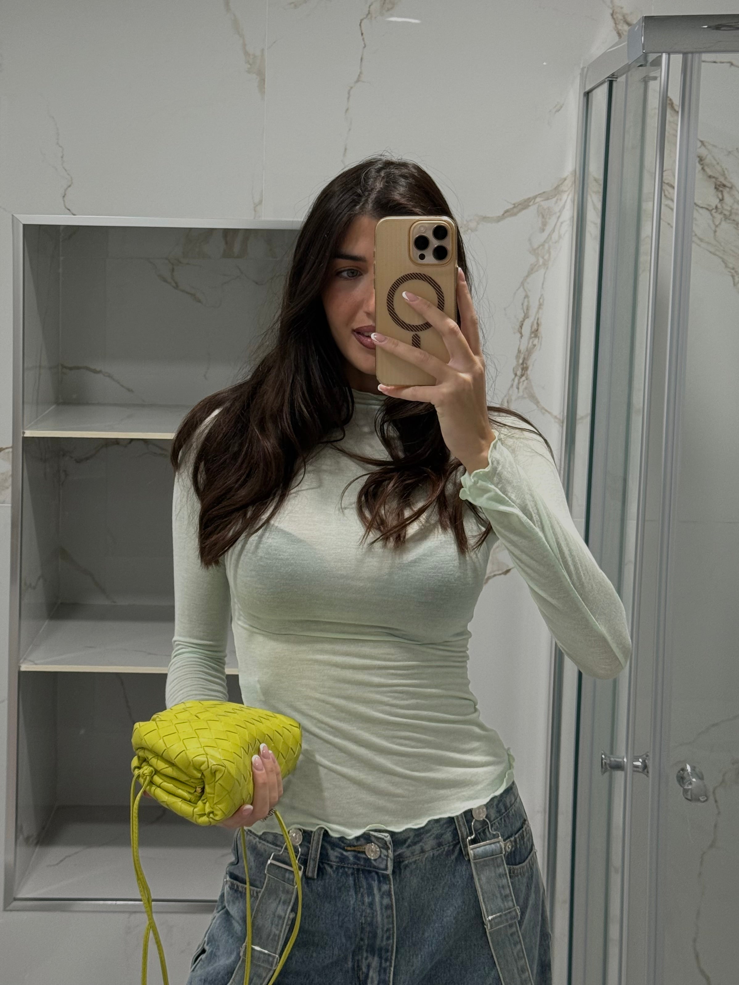 Maglia misto cachemire verde