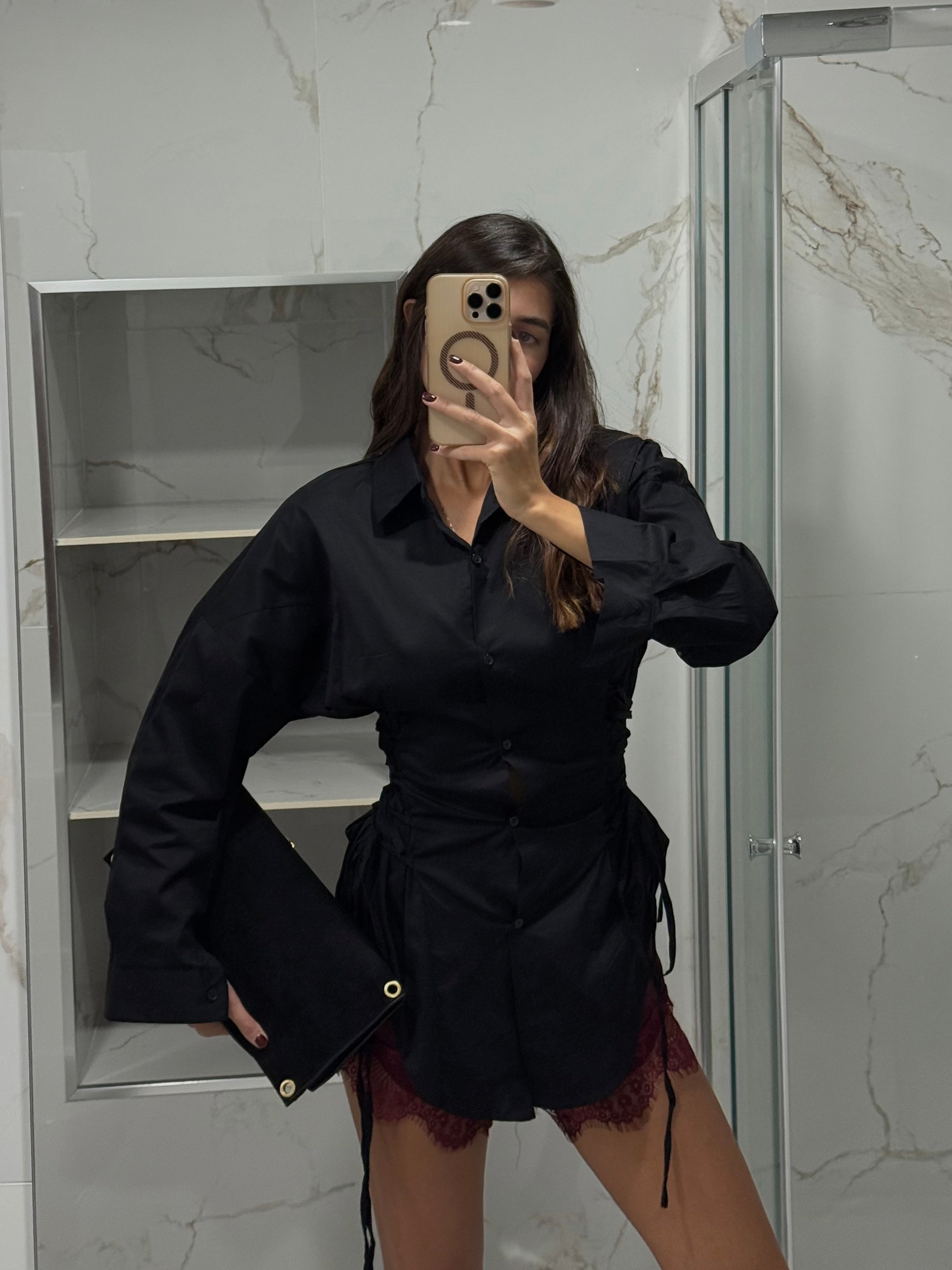 Camicia avvitata nera