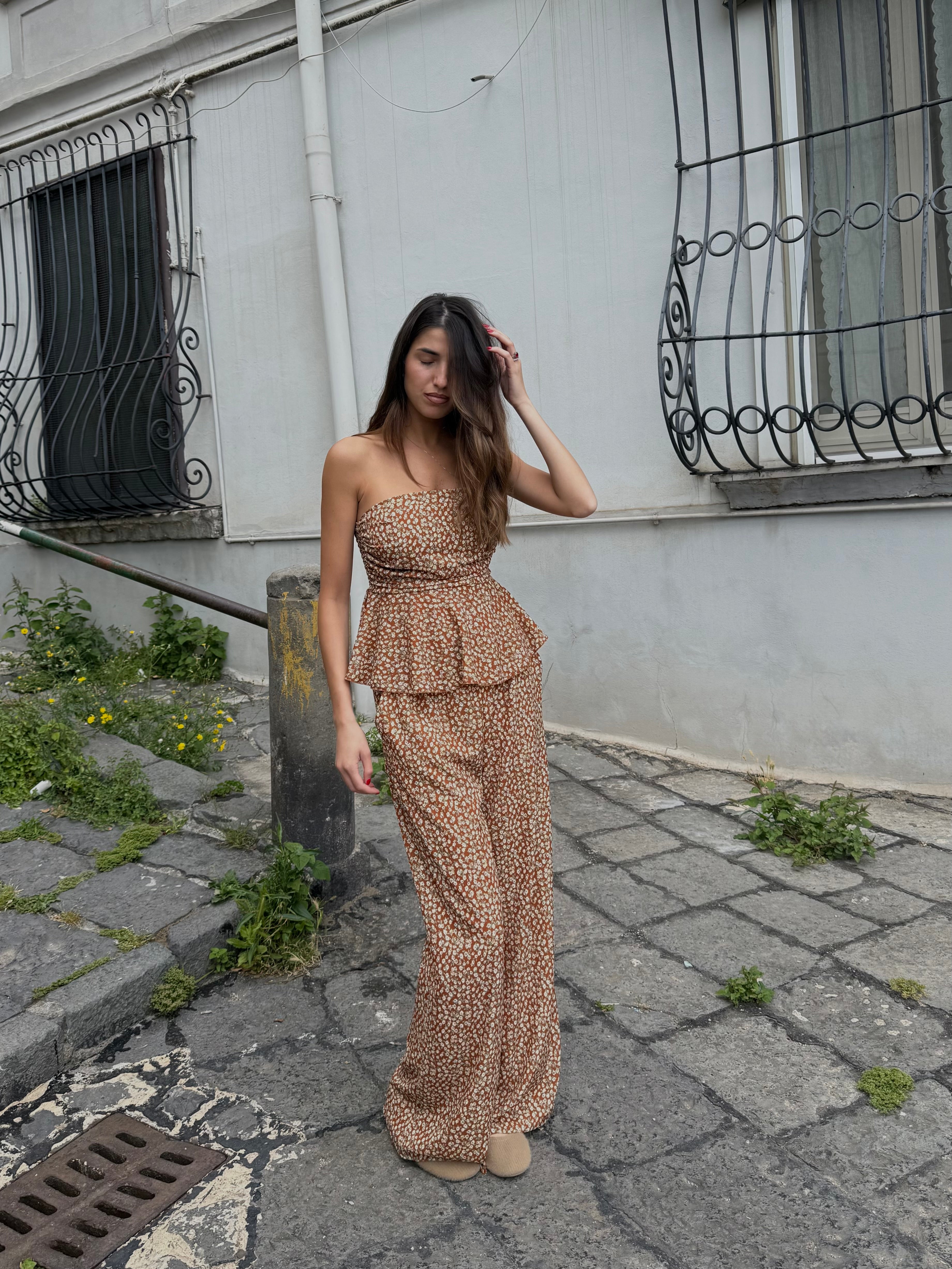 Cord set Amalfi fiori ruggine - LadyB Shop Online