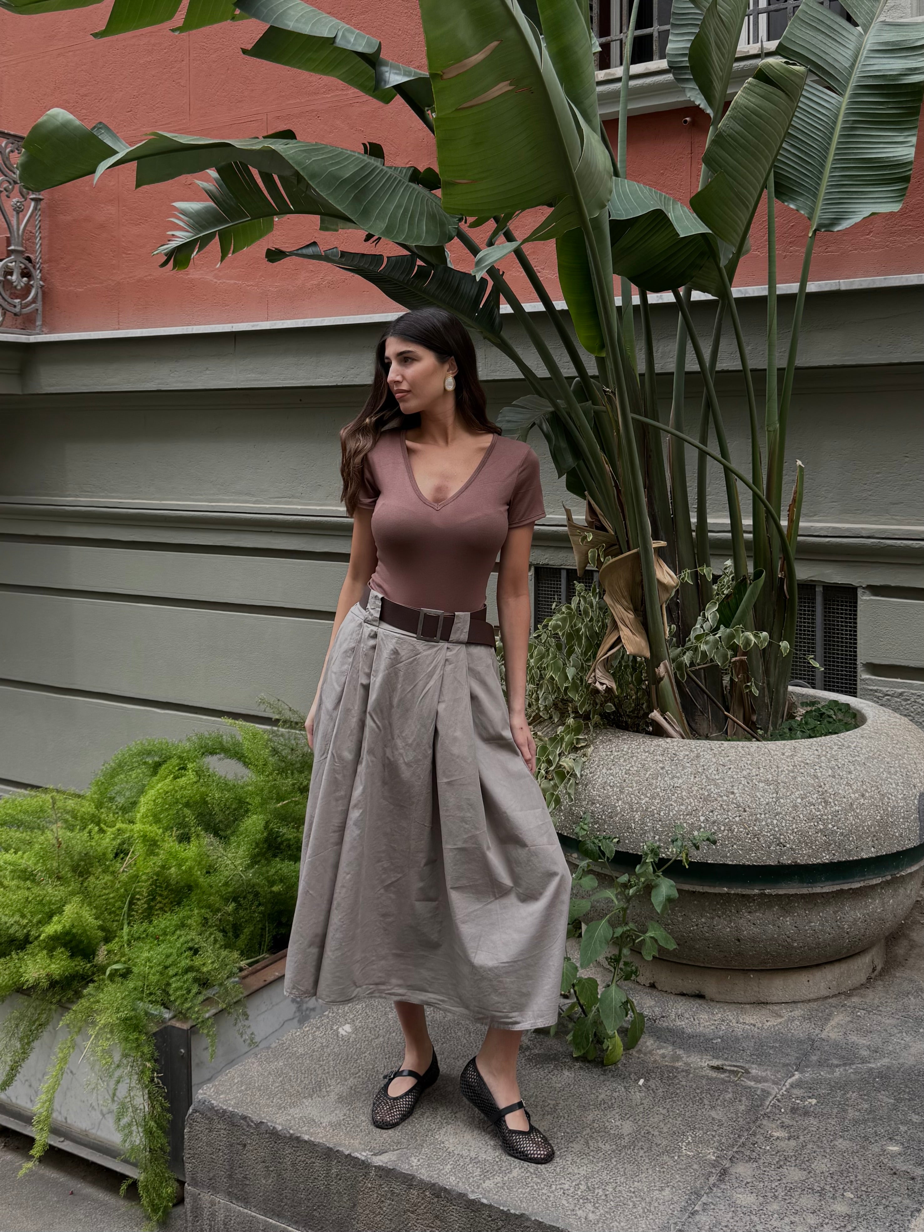 Gonna in cotone verde - LadyB Shop Online