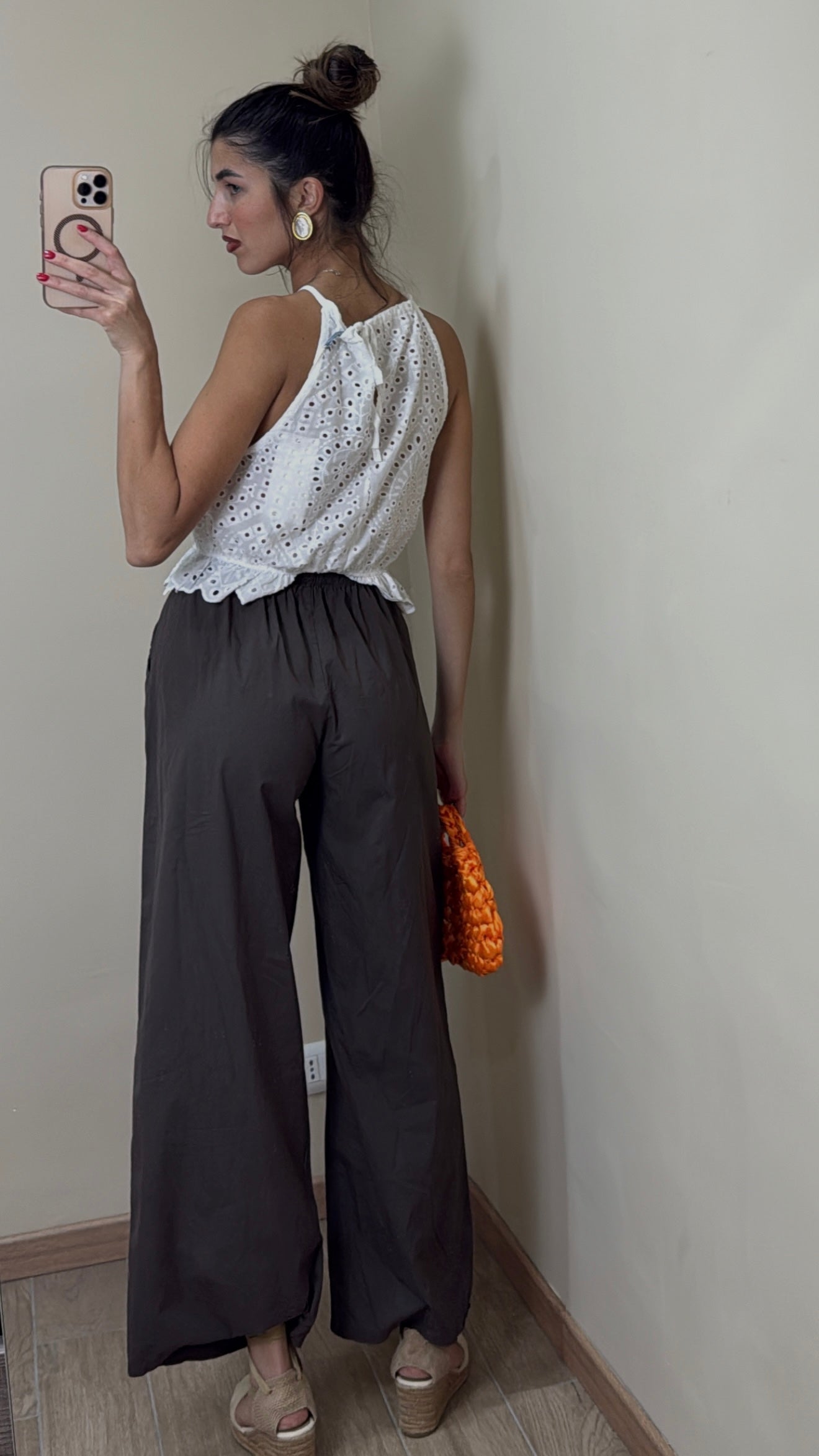 Pantalone cotone marrone - LadyB Shop Online